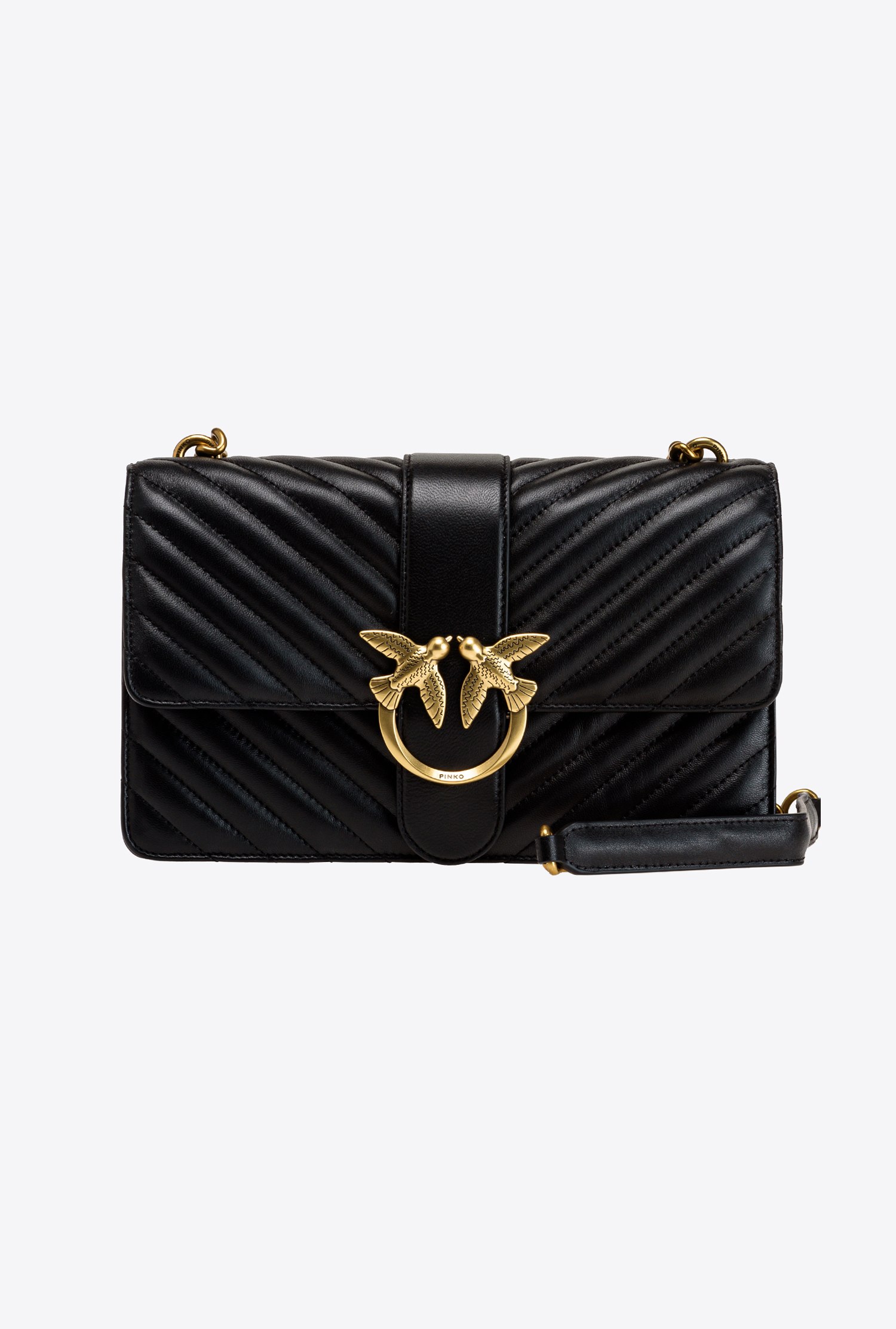 Classic Love Bag Icon Chevron - Black-antique gold