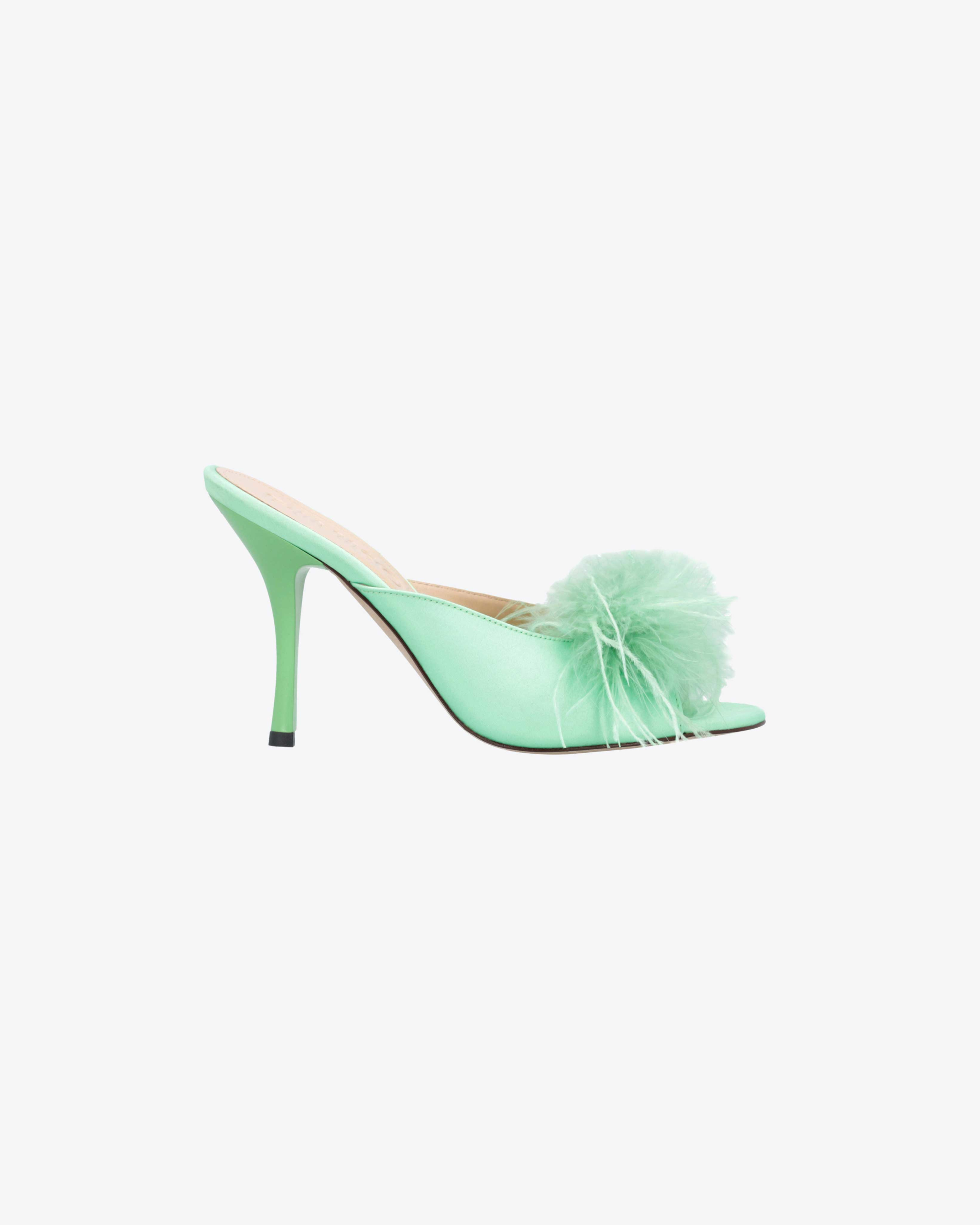 Pinko Mule Sandals With Feathers In V20