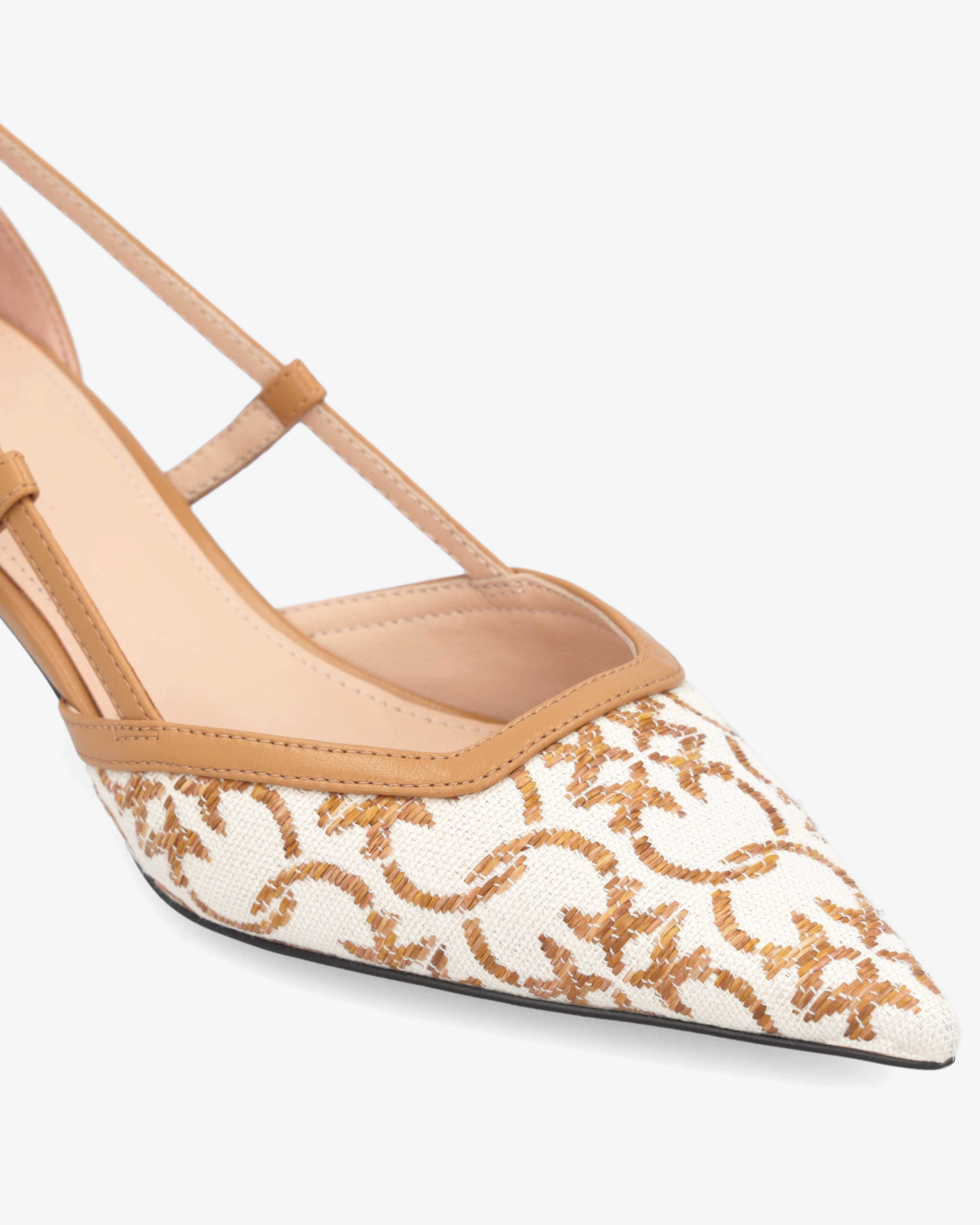 Shop Pinko Monogram Jacquard Pumps In Bark