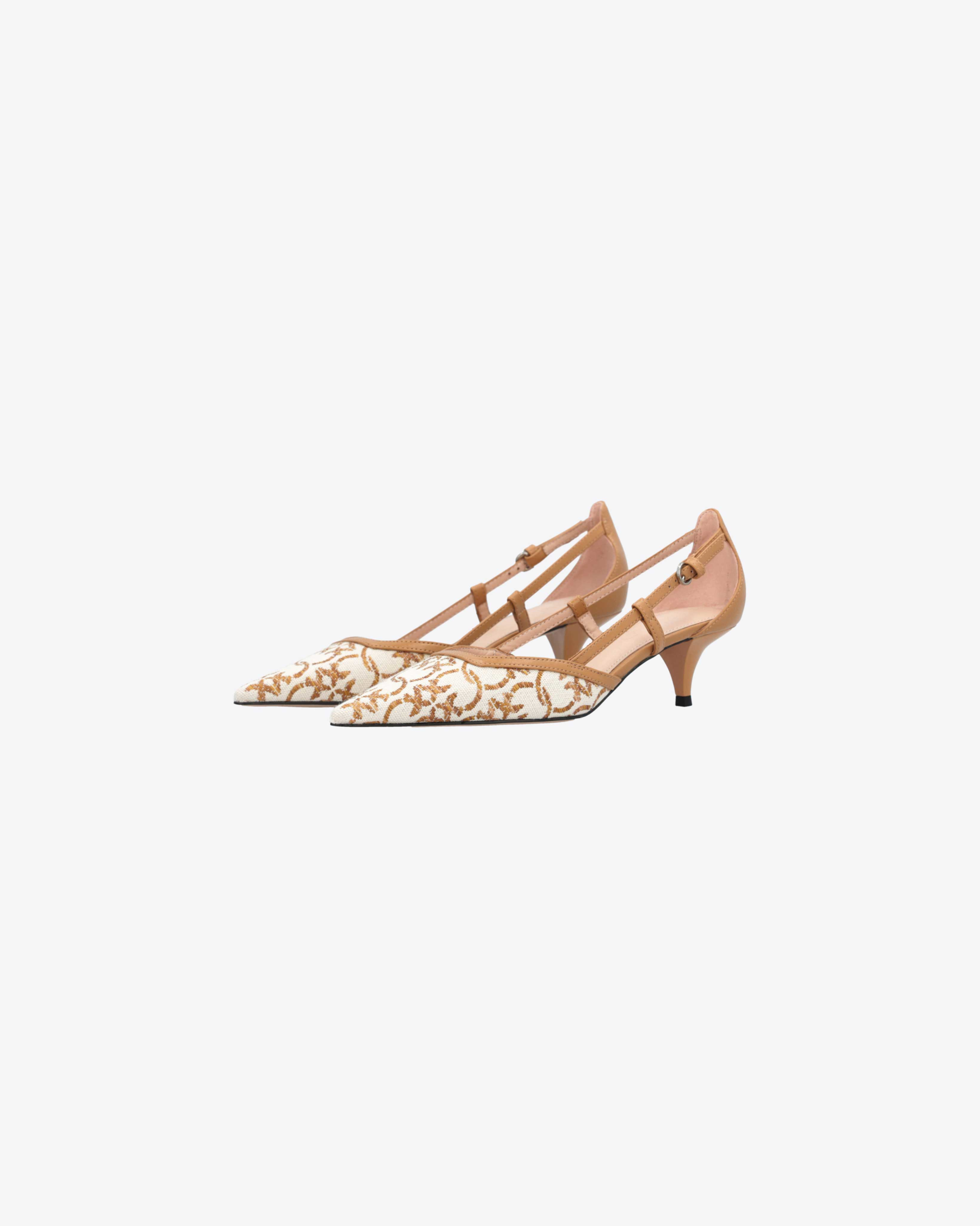 Shop Pinko Monogram Jacquard Pumps In Bark