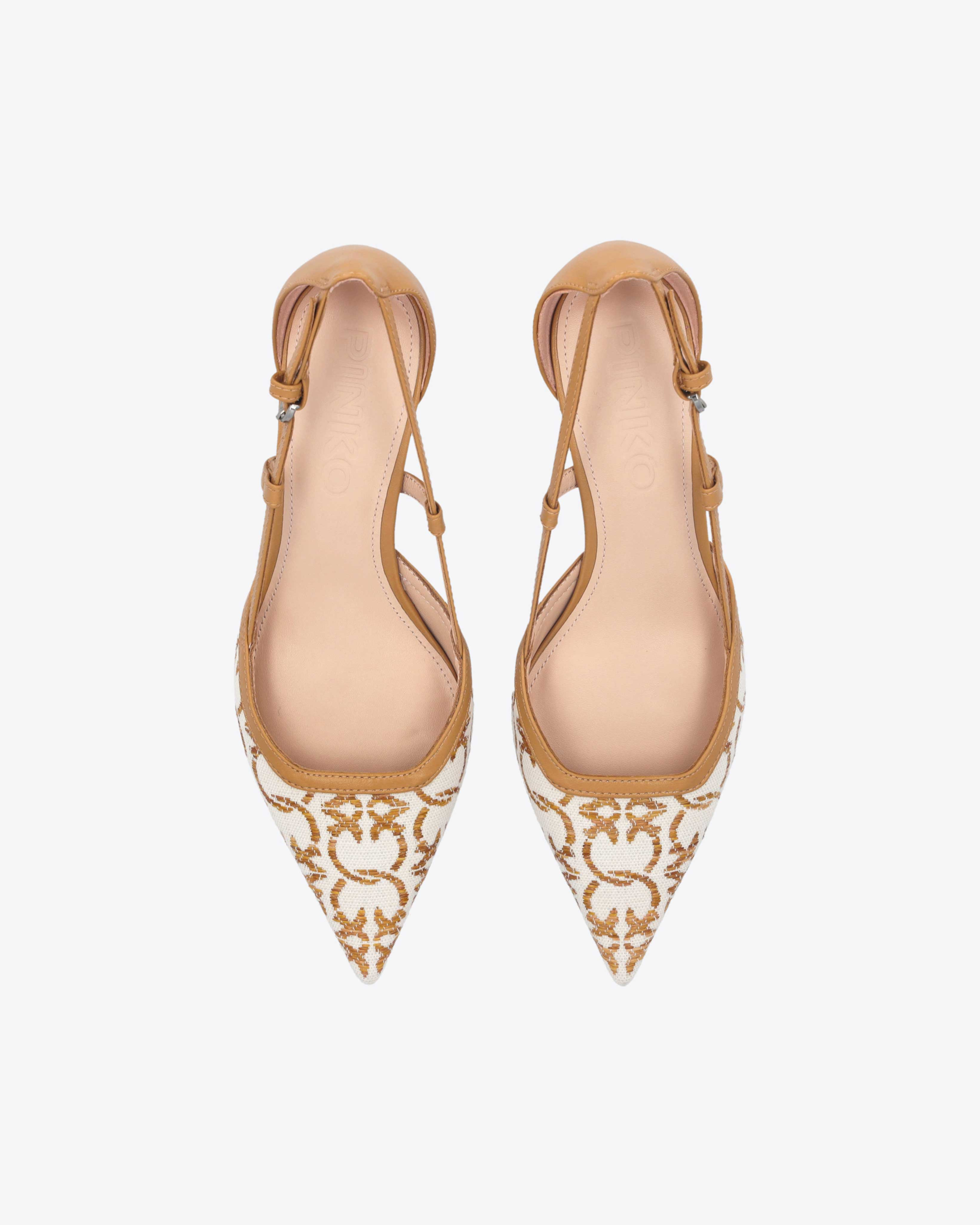 Shop Pinko Monogram Jacquard Pumps In Bark