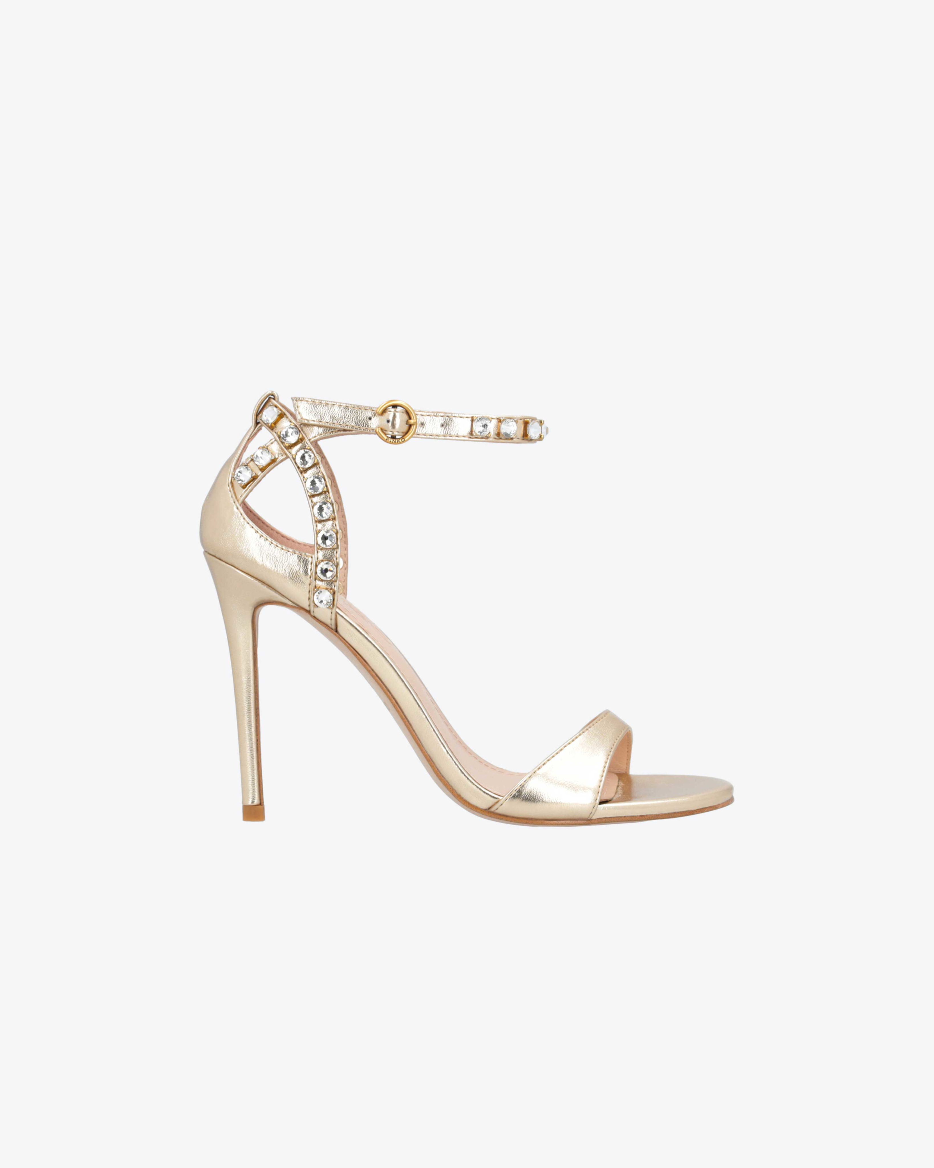 Pinko Metallic-Sandaletten mit Strass