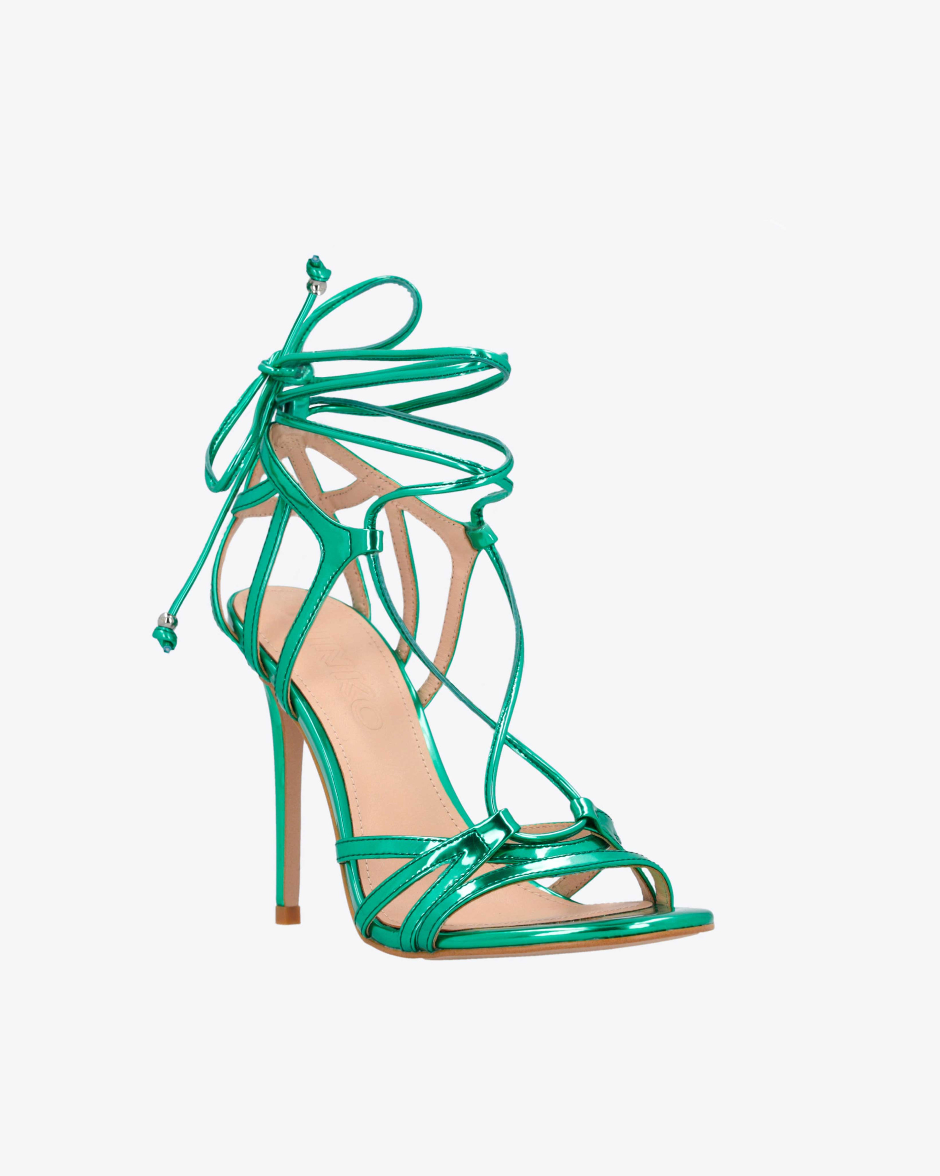 Shop Pinko Laminated Mirror-effect Sandals In V20