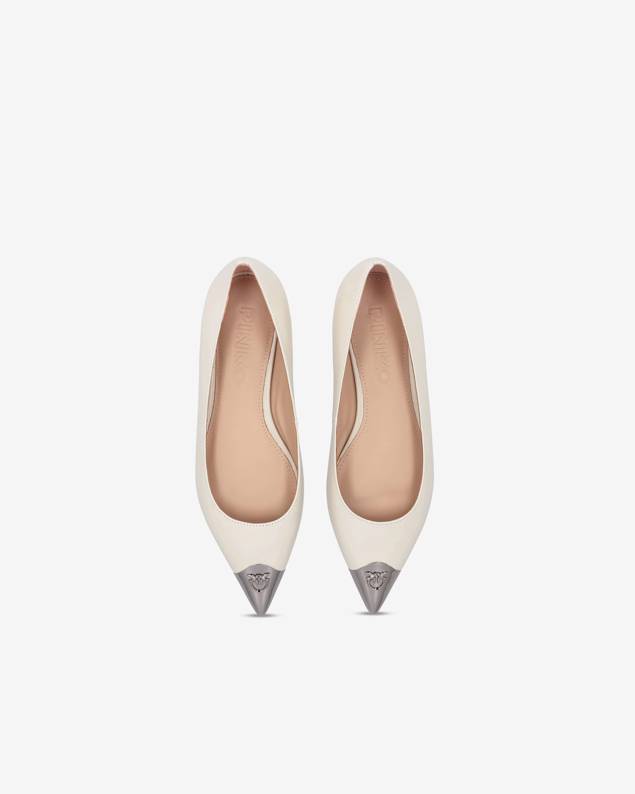 Балетки из кожи наппа с металлическим носком 7