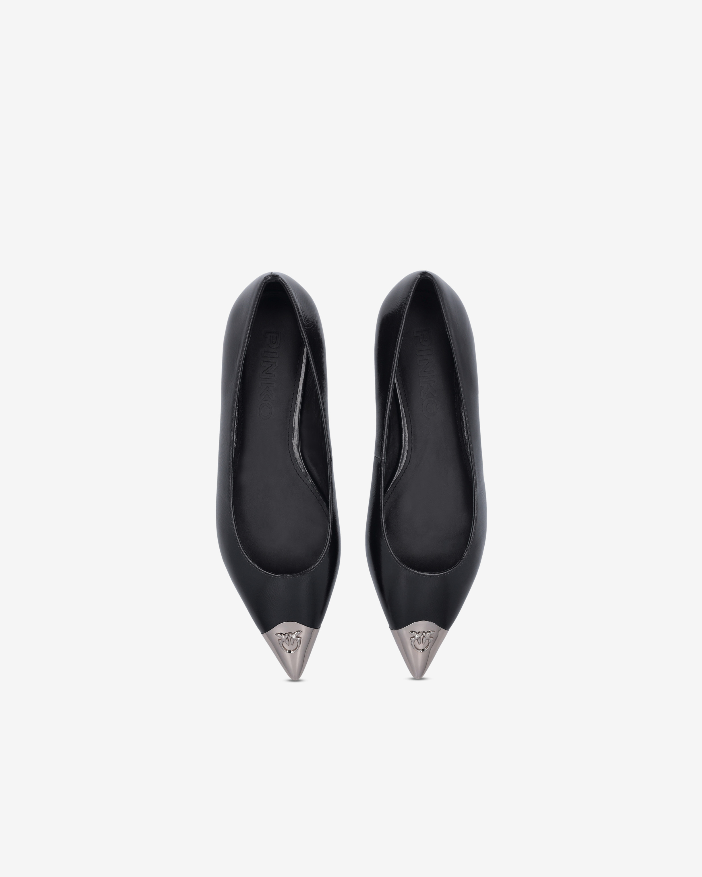 Балетки из кожи наппа с металлическим носком 7