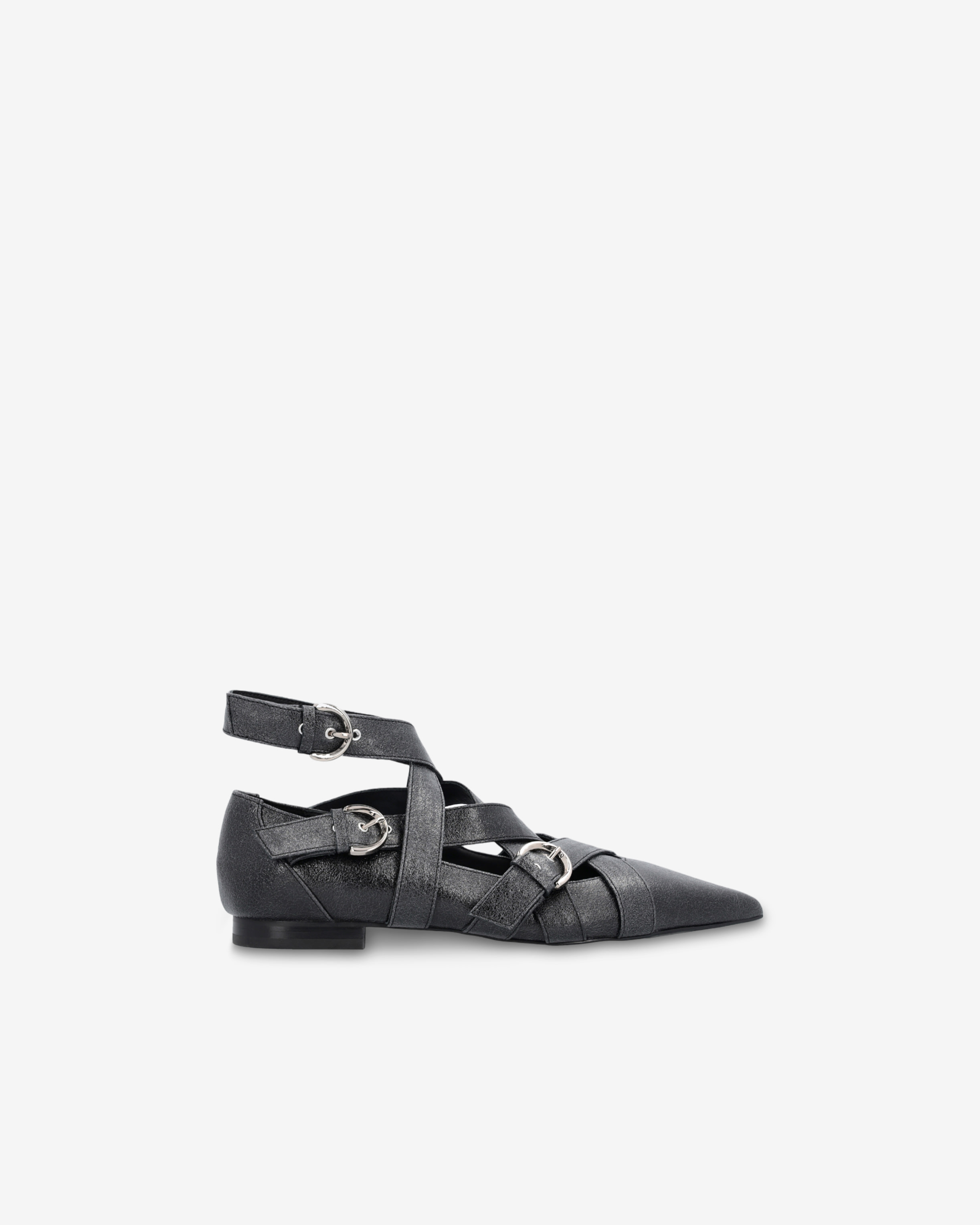 Pinko Slingback-Ballerinas aus Leder mit überkreuzten Riemchen