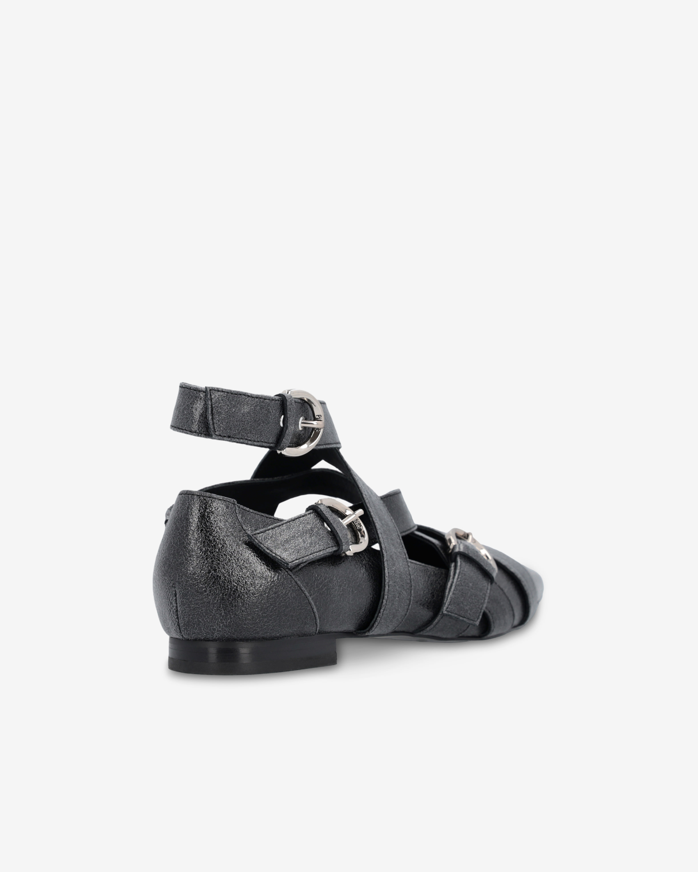 Кожаные балетки-слингбэки с перекрестными ремешками 2