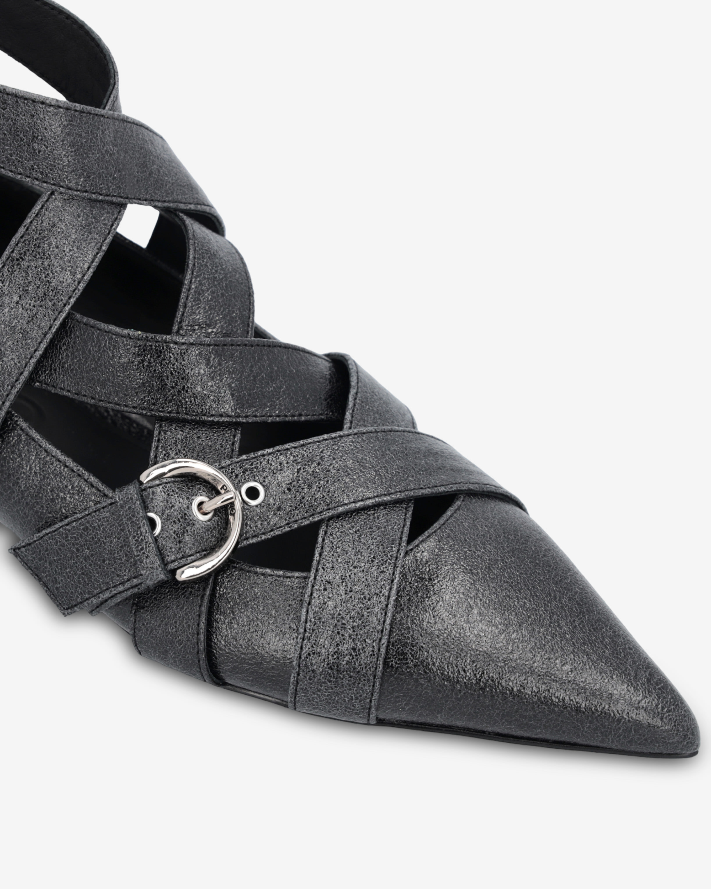 Кожаные балетки-слингбэки с перекрестными ремешками 3