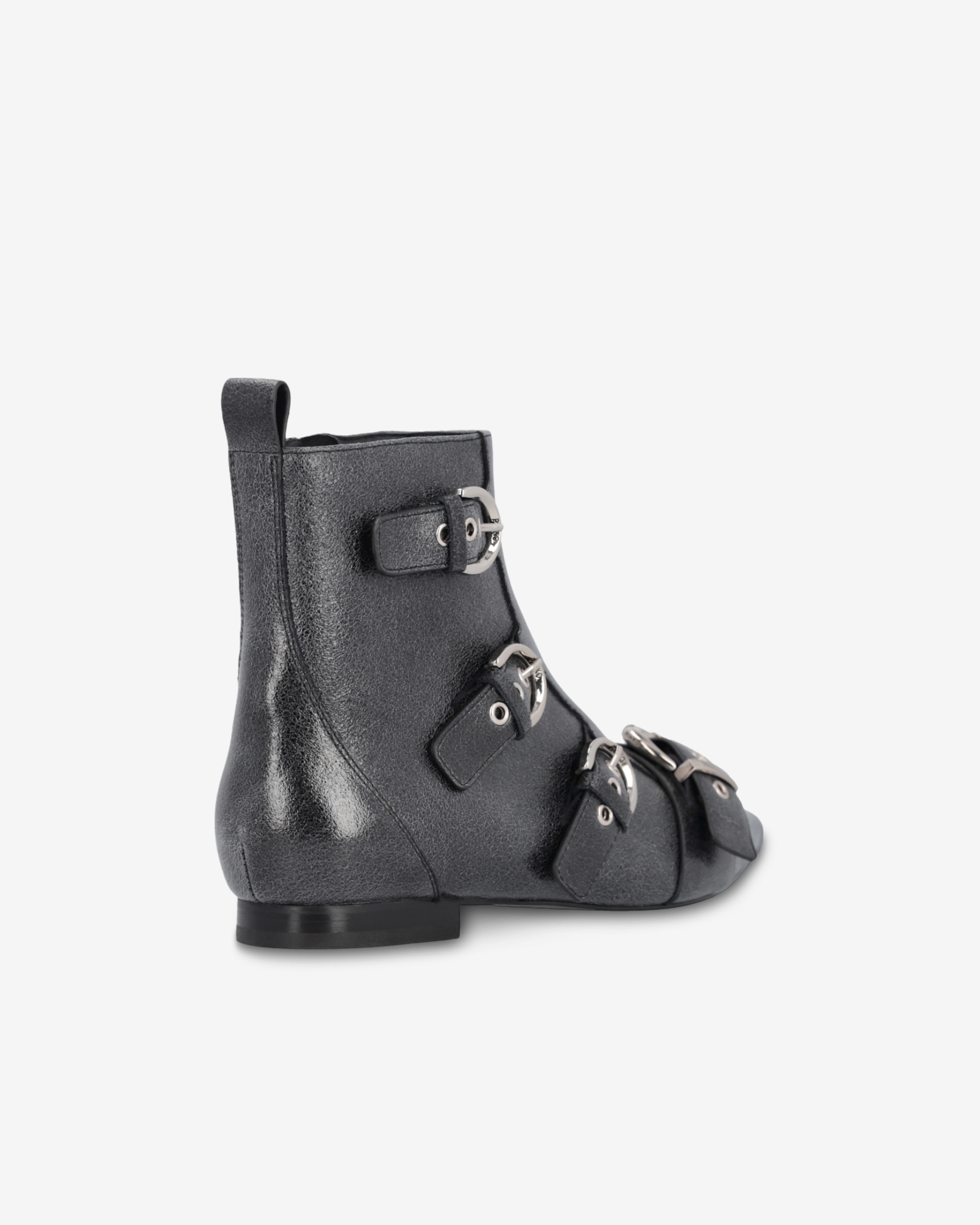 Pinko Gianira Leather Boots In Noir Limousine