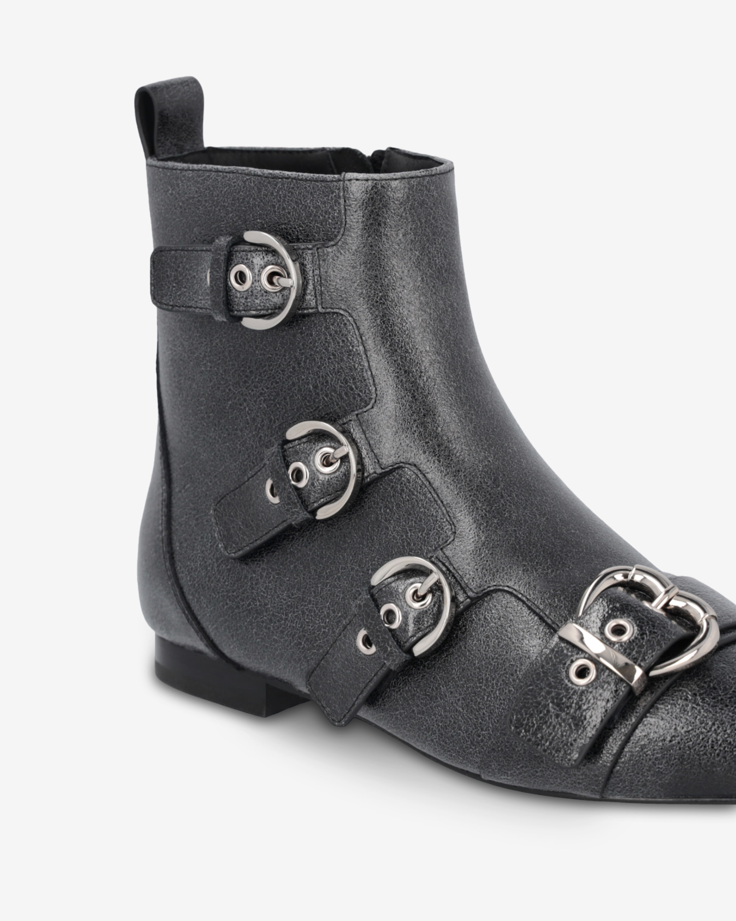 Pinko Gianira Leather Boots In Noir Limousine