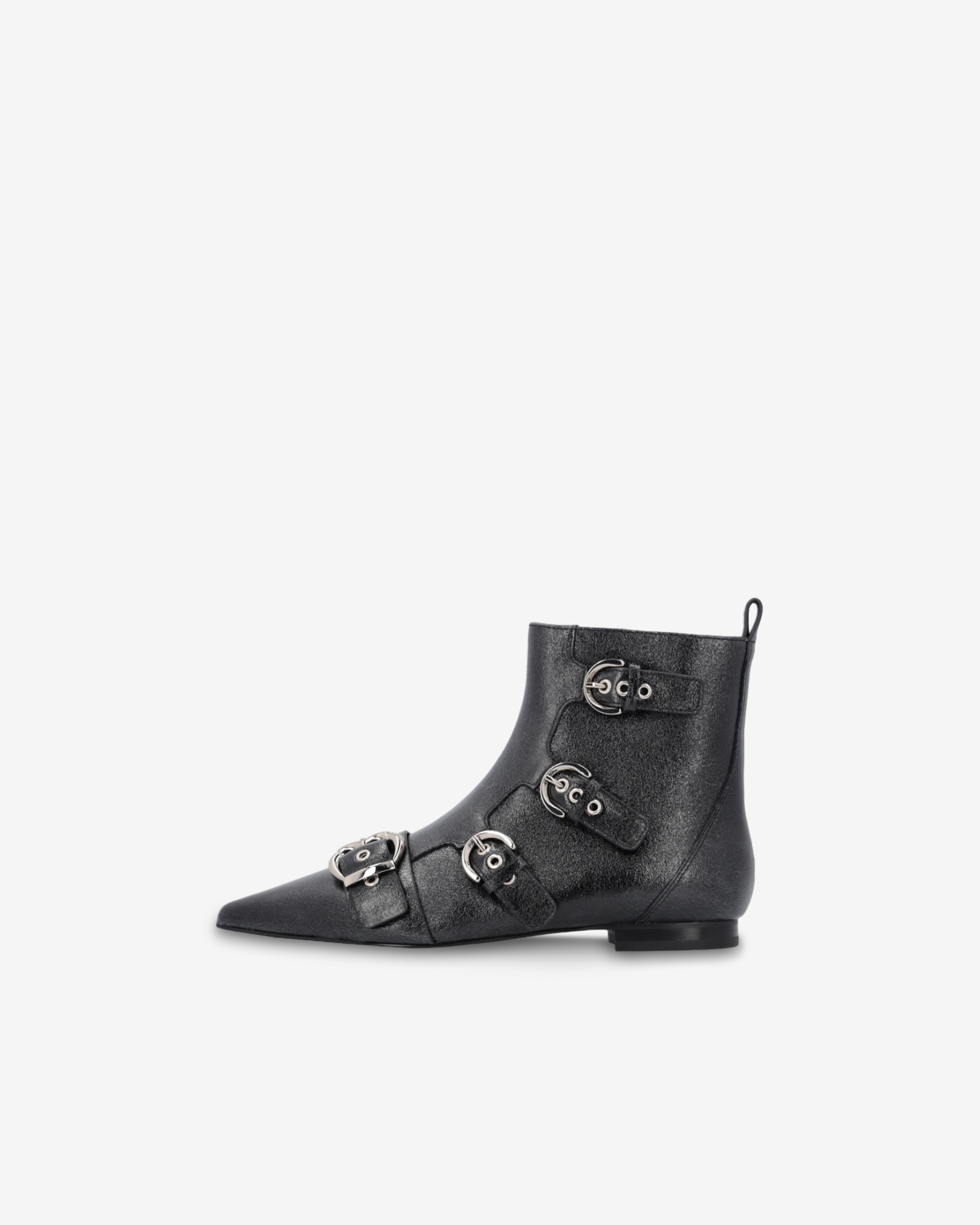 Pinko Gianira Leather Boots In Noir Limousine