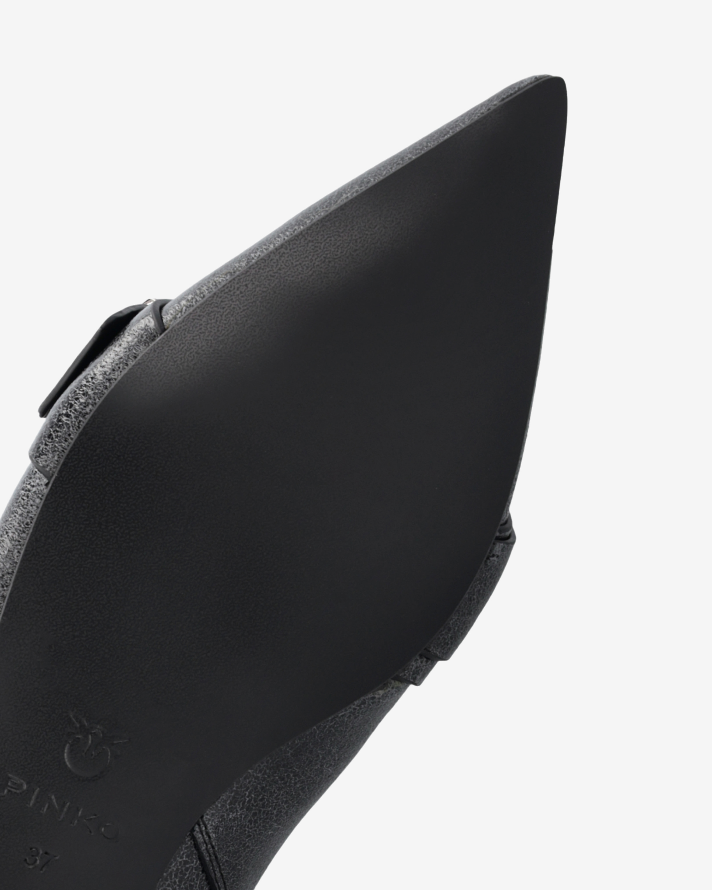 Pinko Gianira Leather Boots In Noir Limousine