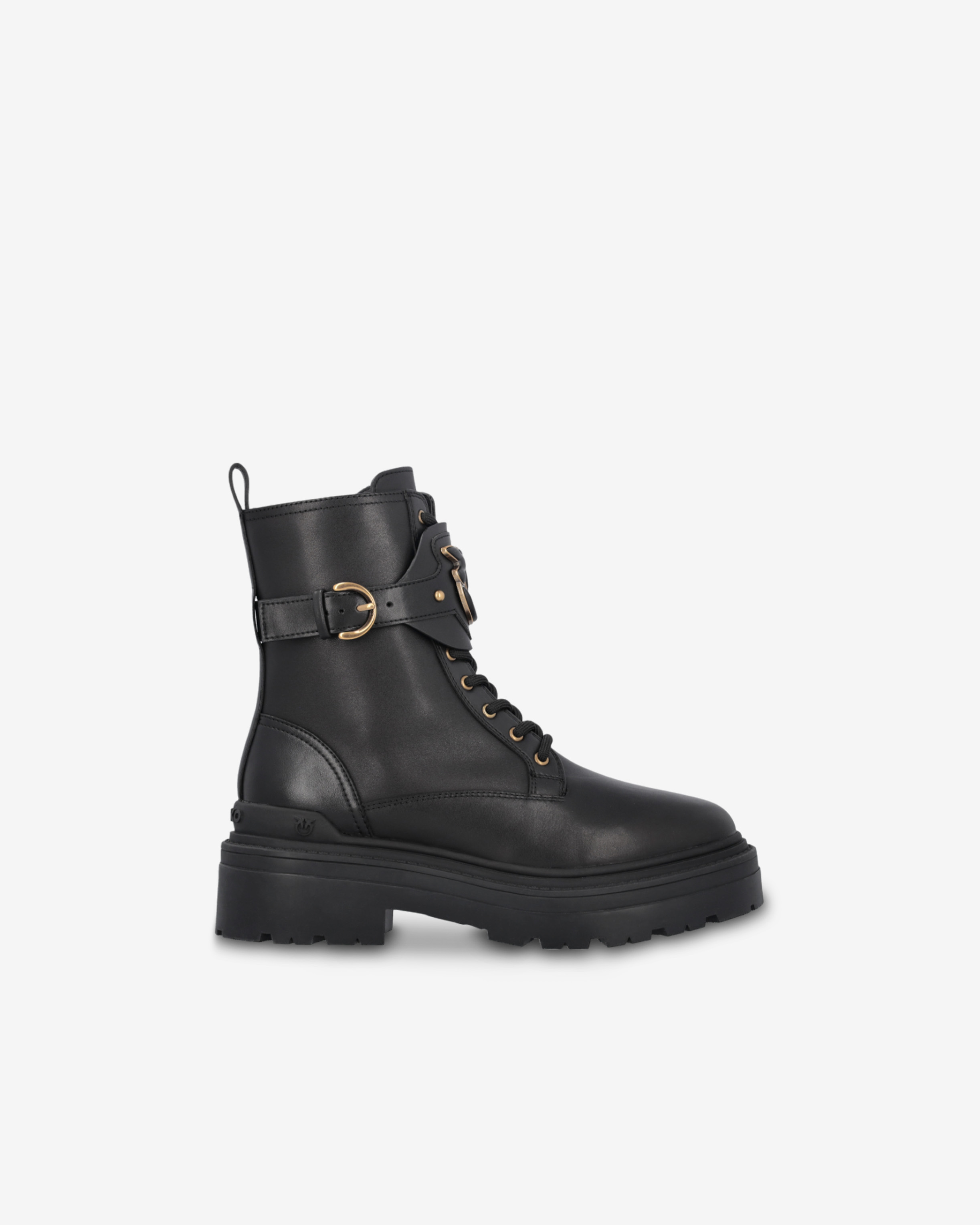 Combat Boots aus Leder mit Logo-Riemchen vorne Combat Boots aus Leder mit Logo-Riemchen vorne