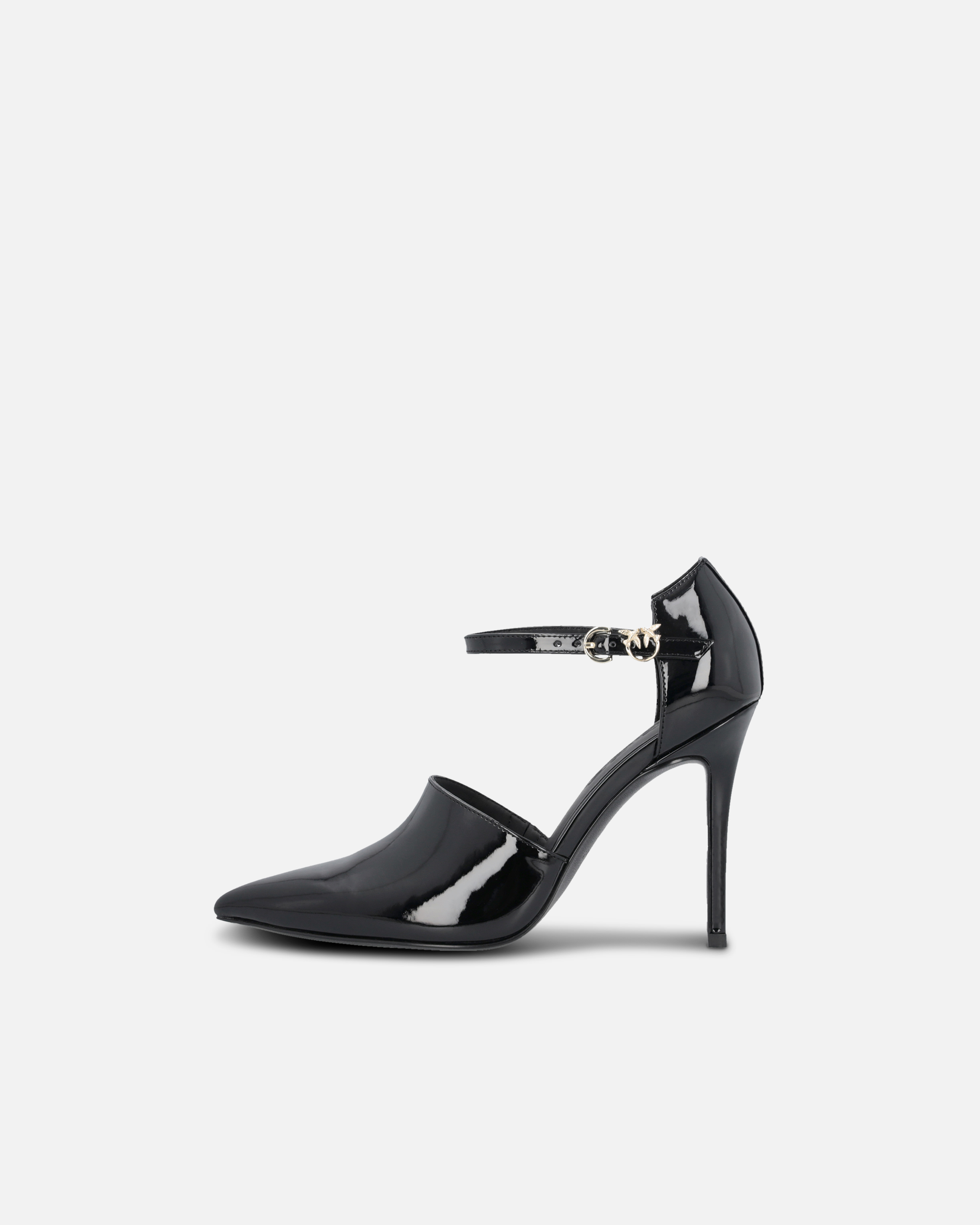 Pinko Chaussures Brillantes À Talons Avec Bride Sur Le Devant In Noir Limousine