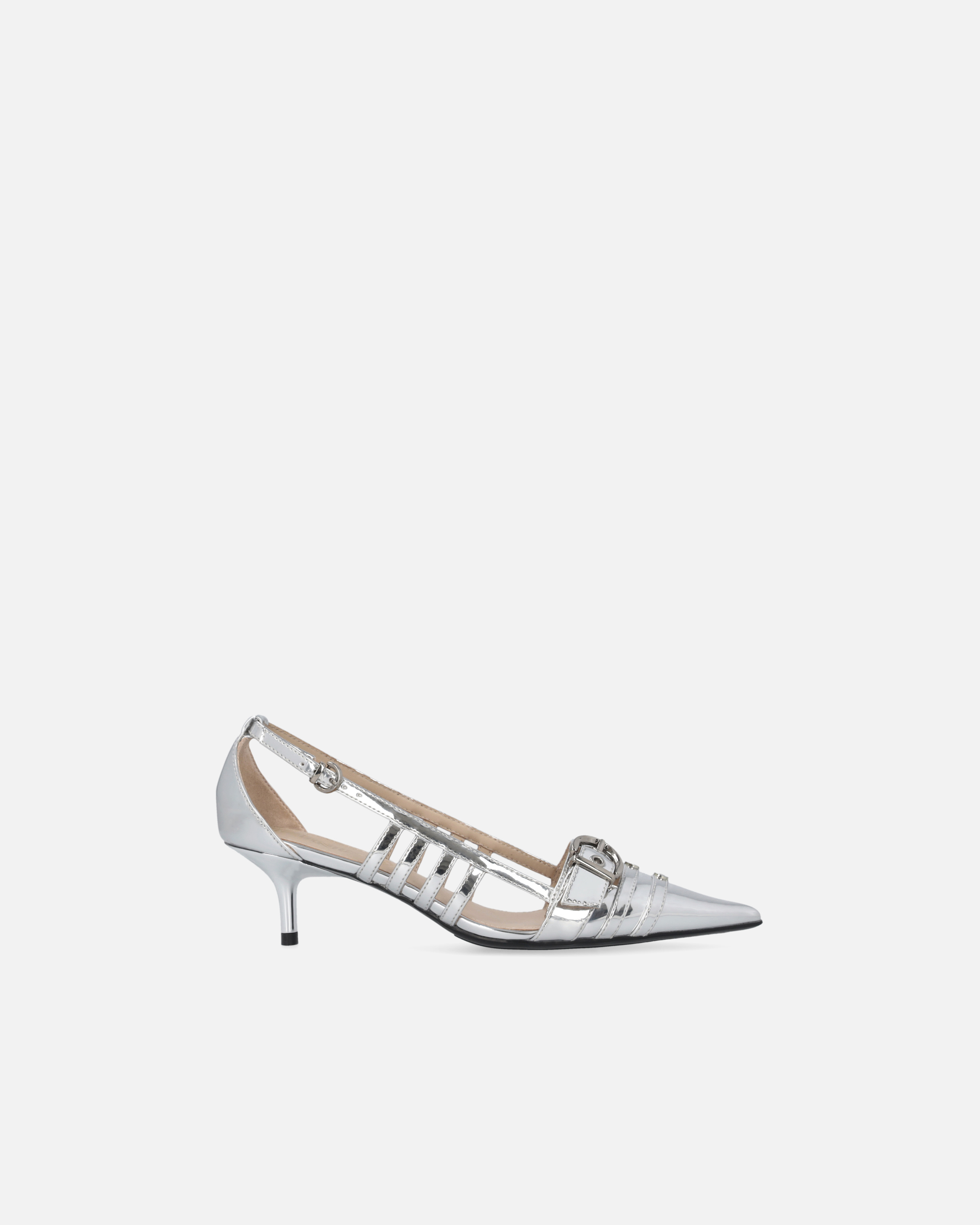 Pinko Escarpins Slingback Effet Miroir Argent In Argento