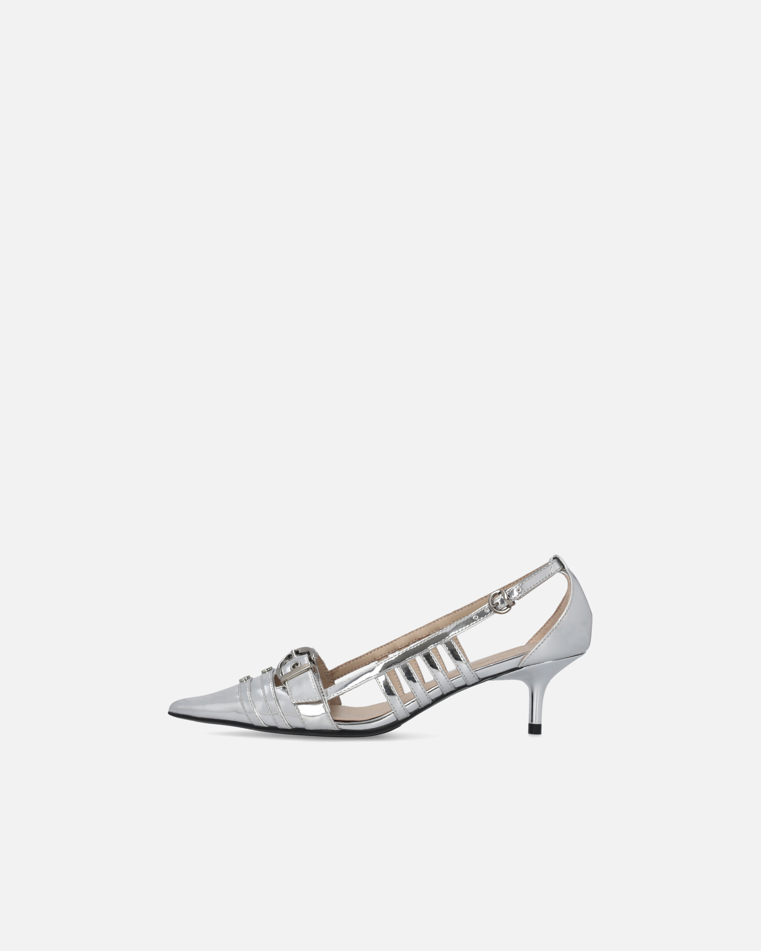 Pinko Escarpins Slingback Effet Miroir Argent In Argento