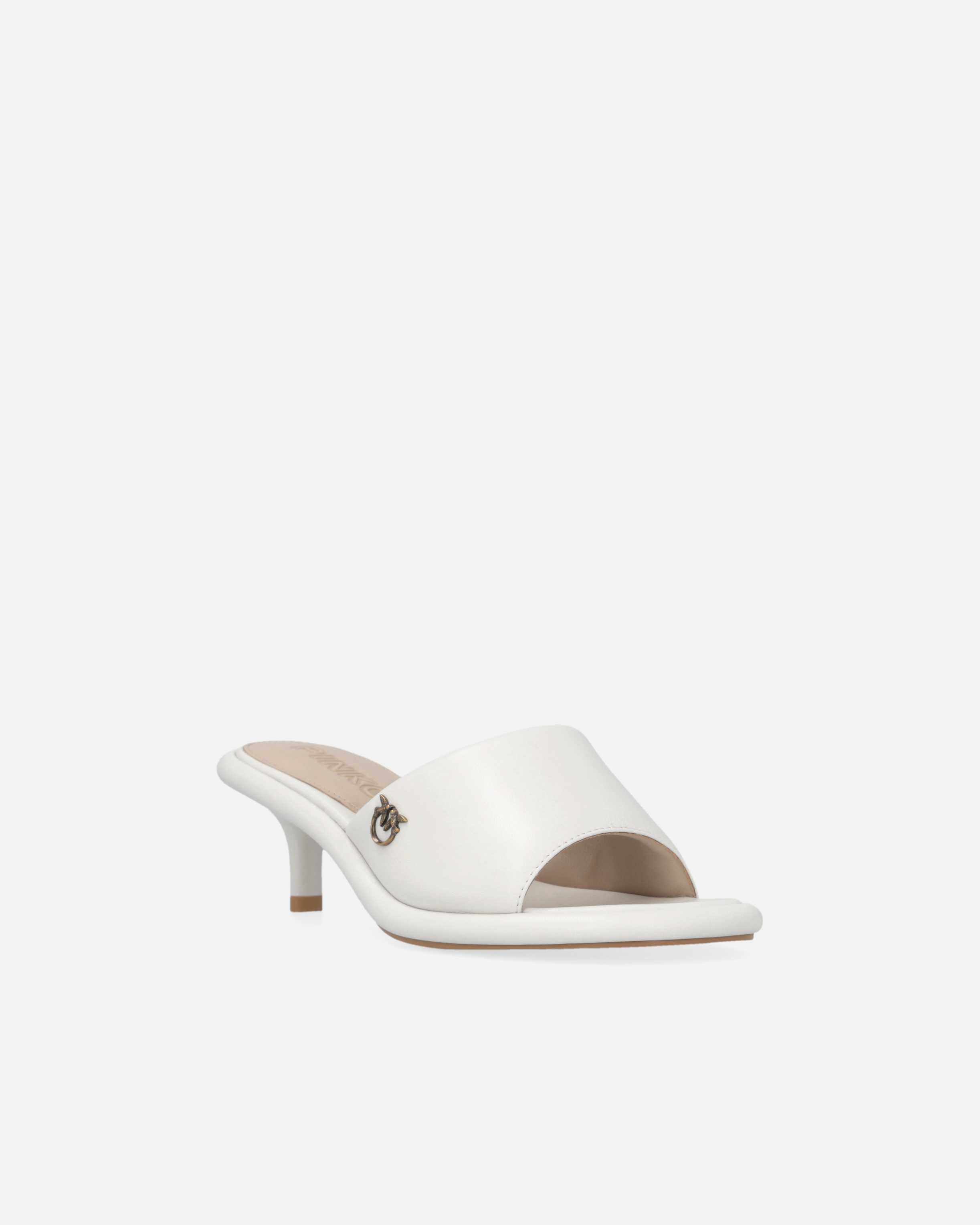 Nappa leather slip-on sandals with heel - White - large