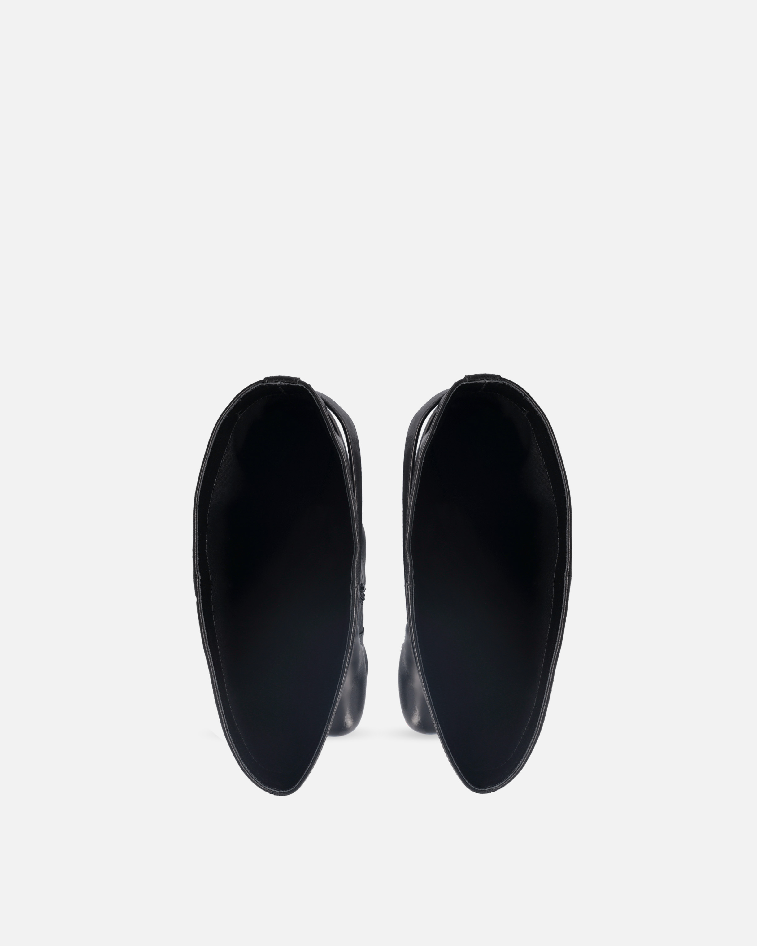 Pinko Knee-high Nappa Leather Boots With Heel And Strap In Noir Limousine