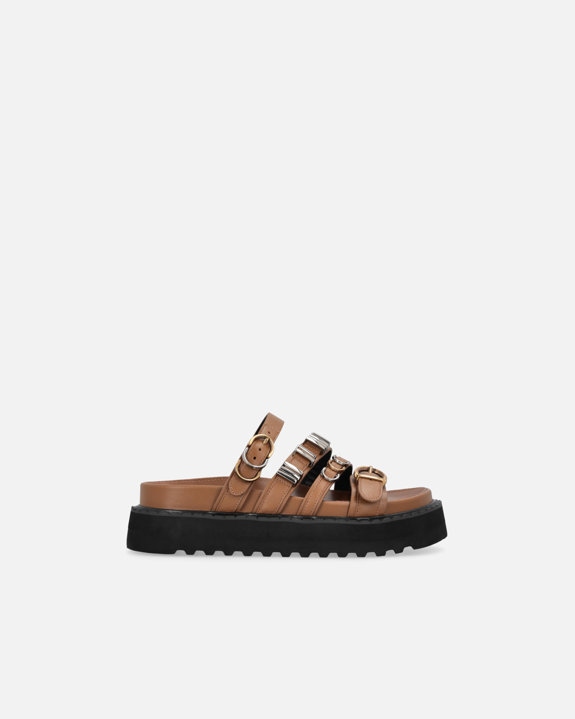 Pinko Leather Slip-ons With Wedge And Straps