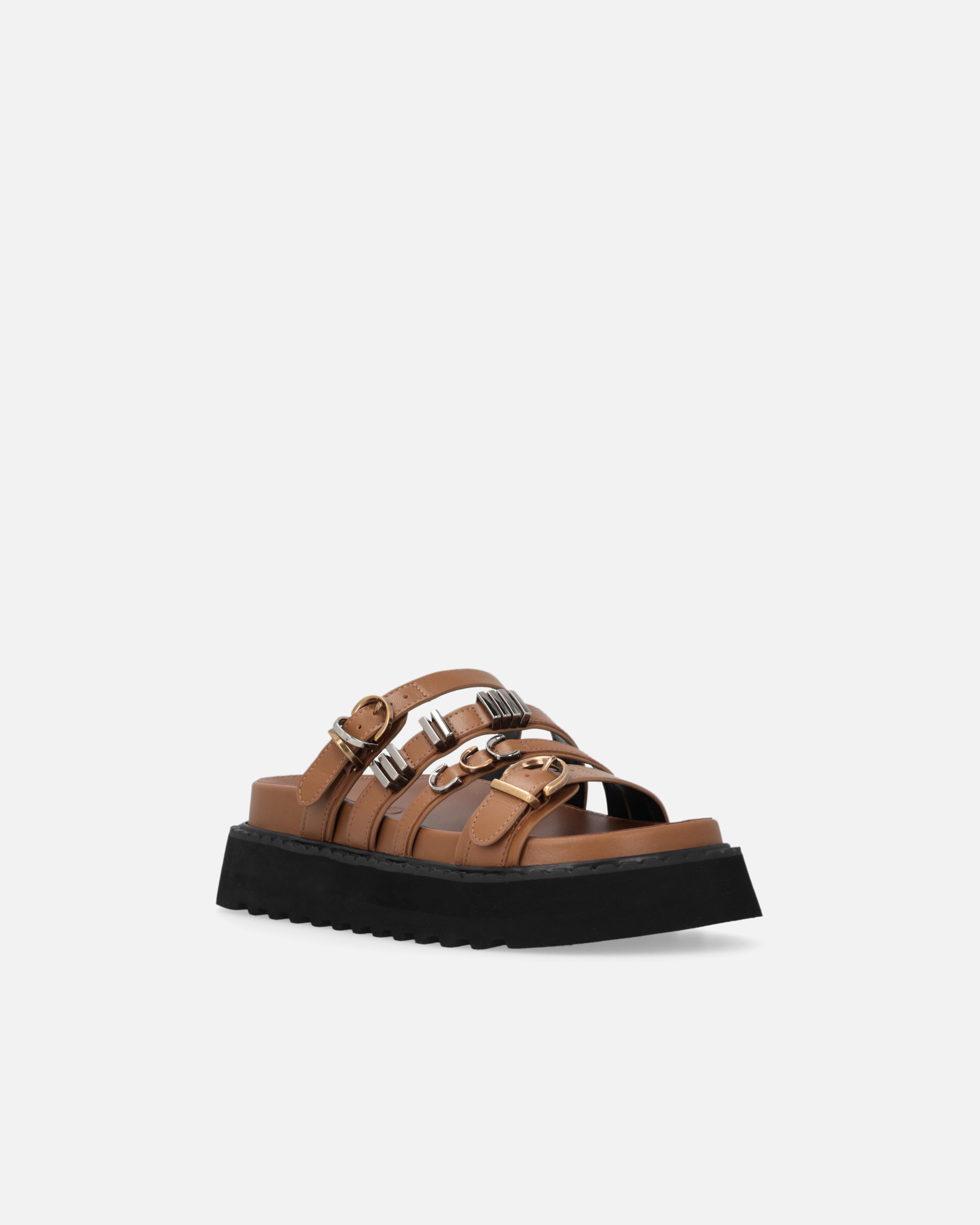 Pinko Leather Slip-ons With Wedge And Straps