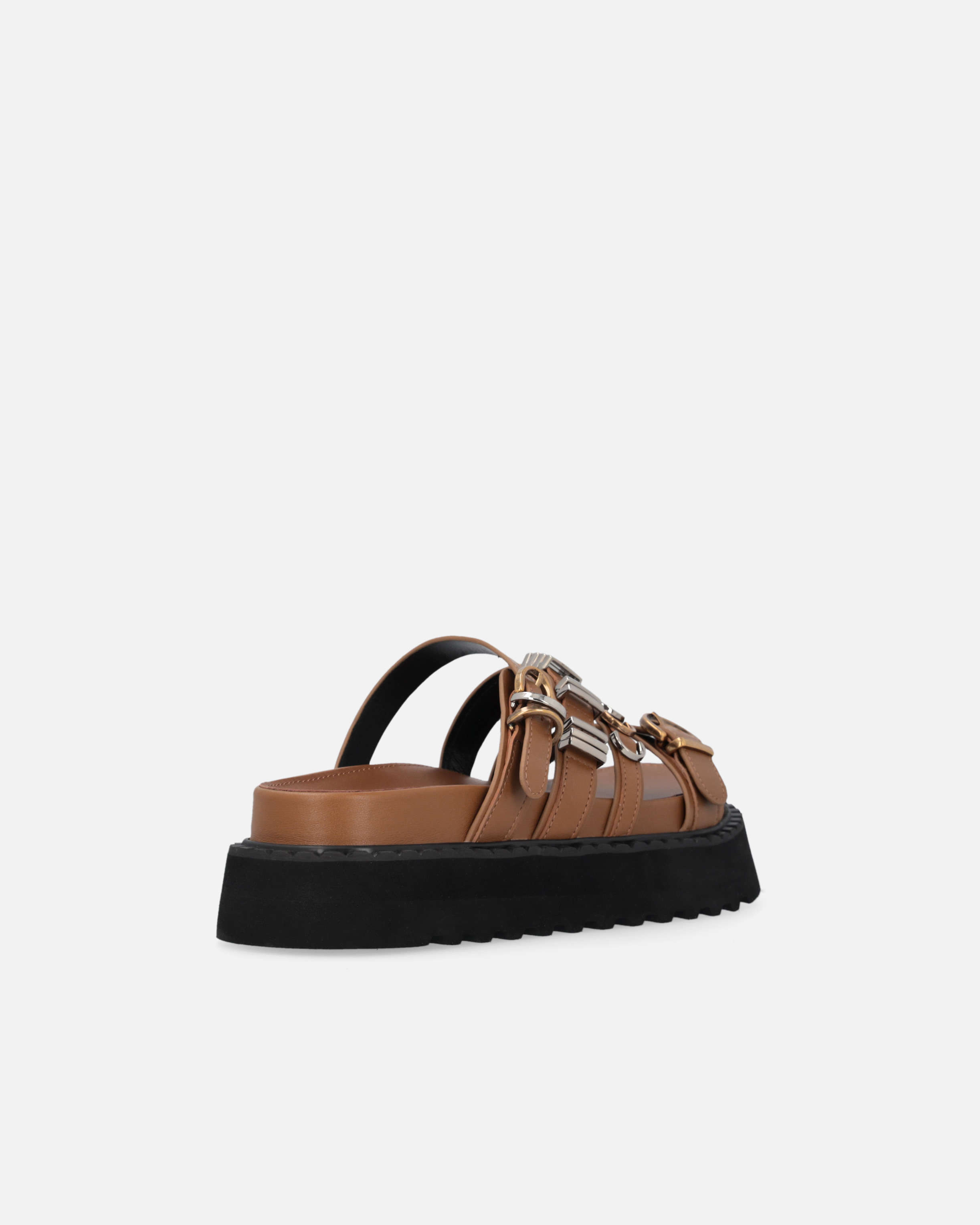 Pinko Leather Slip-ons With Wedge And Straps