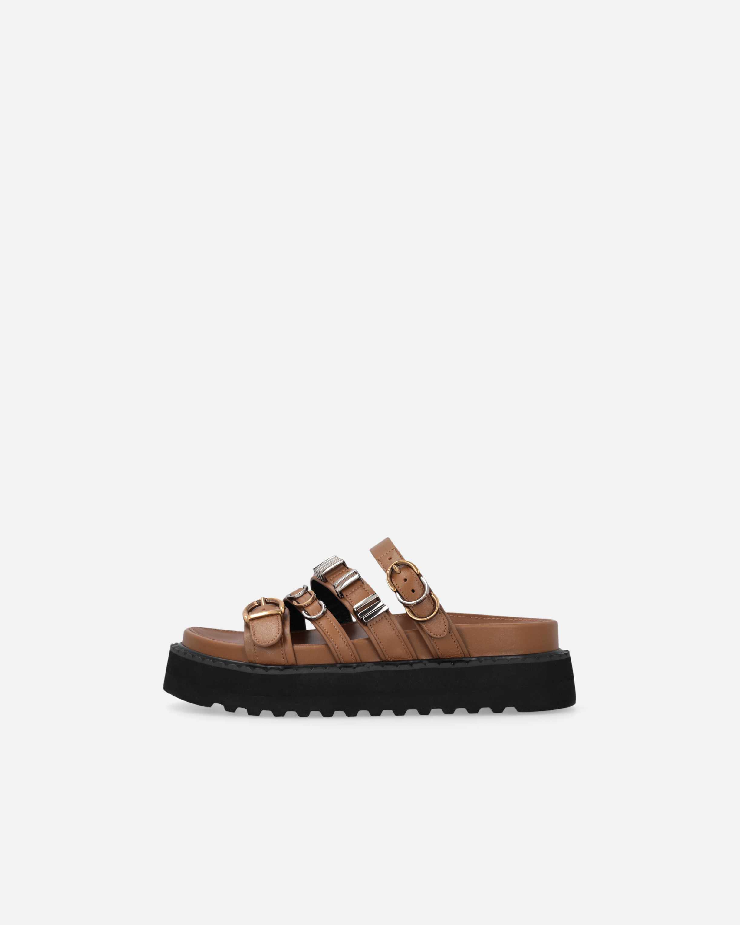Pinko Leather Slip-ons With Wedge And Straps