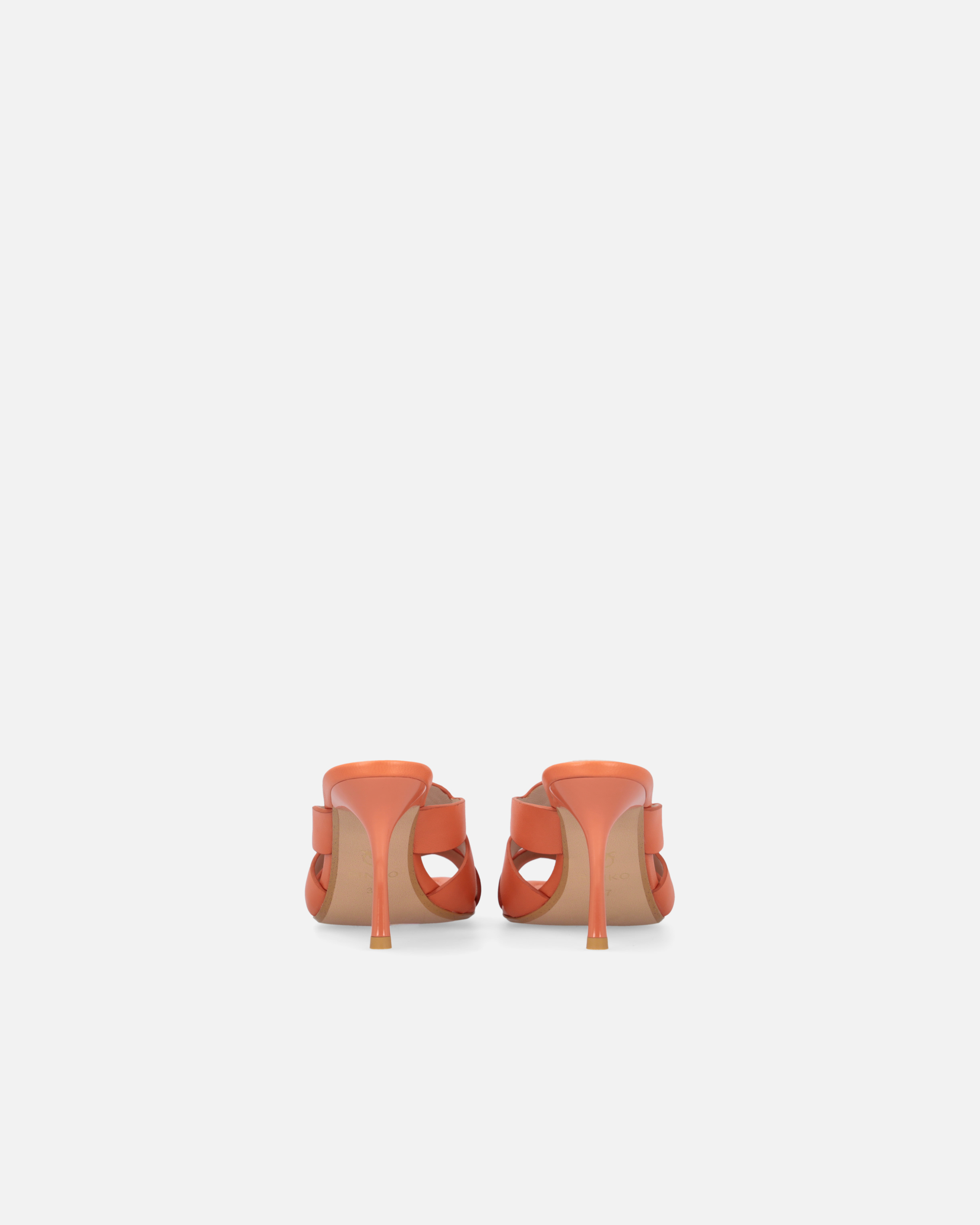 Pinko Nappa Leather Sandals With Heel And Bird Detail In Blusher