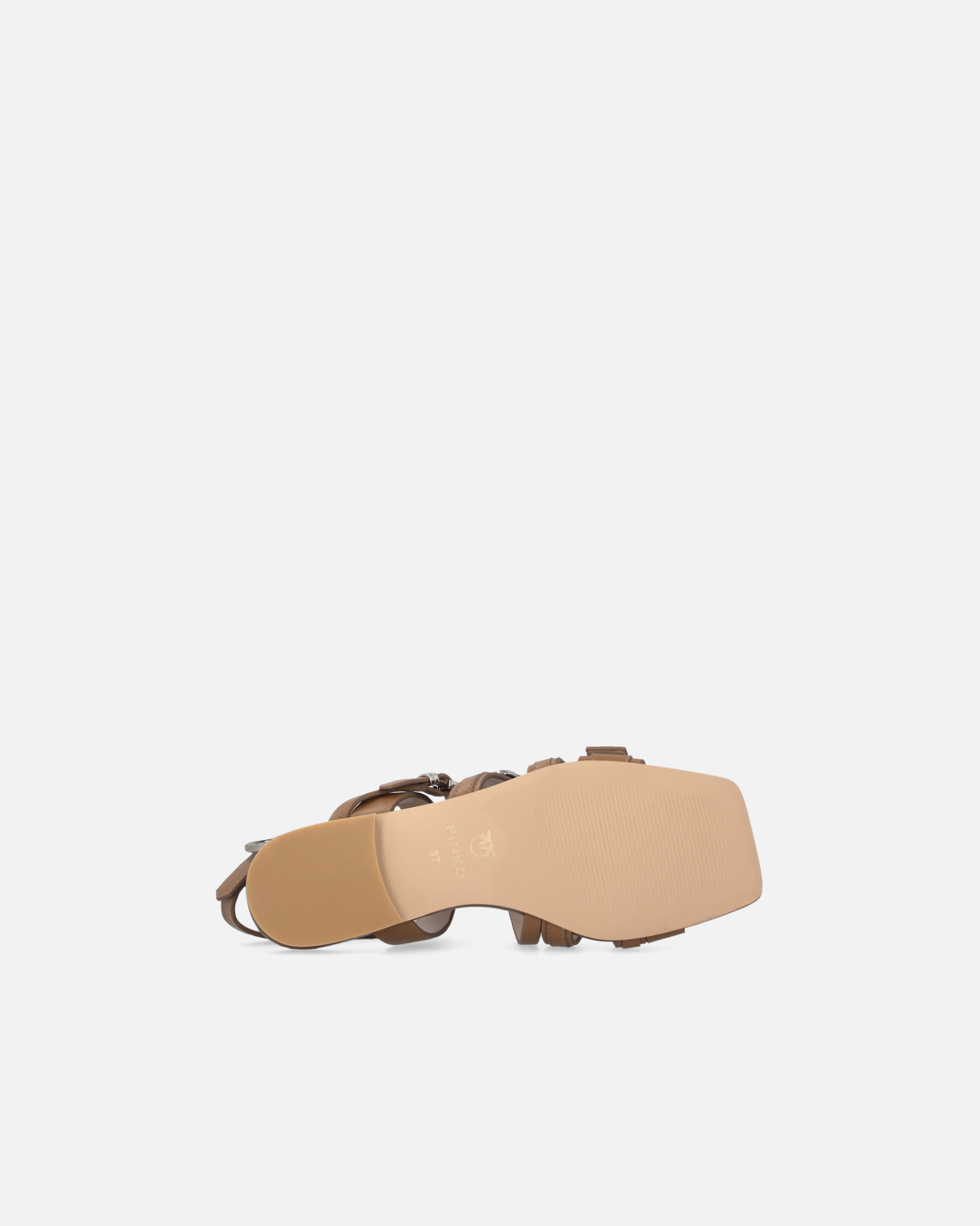 サンダル・ミュール PINKO Women Sandals SD0317P001GU8 Brown Nappa leather slip-ons with bird logo