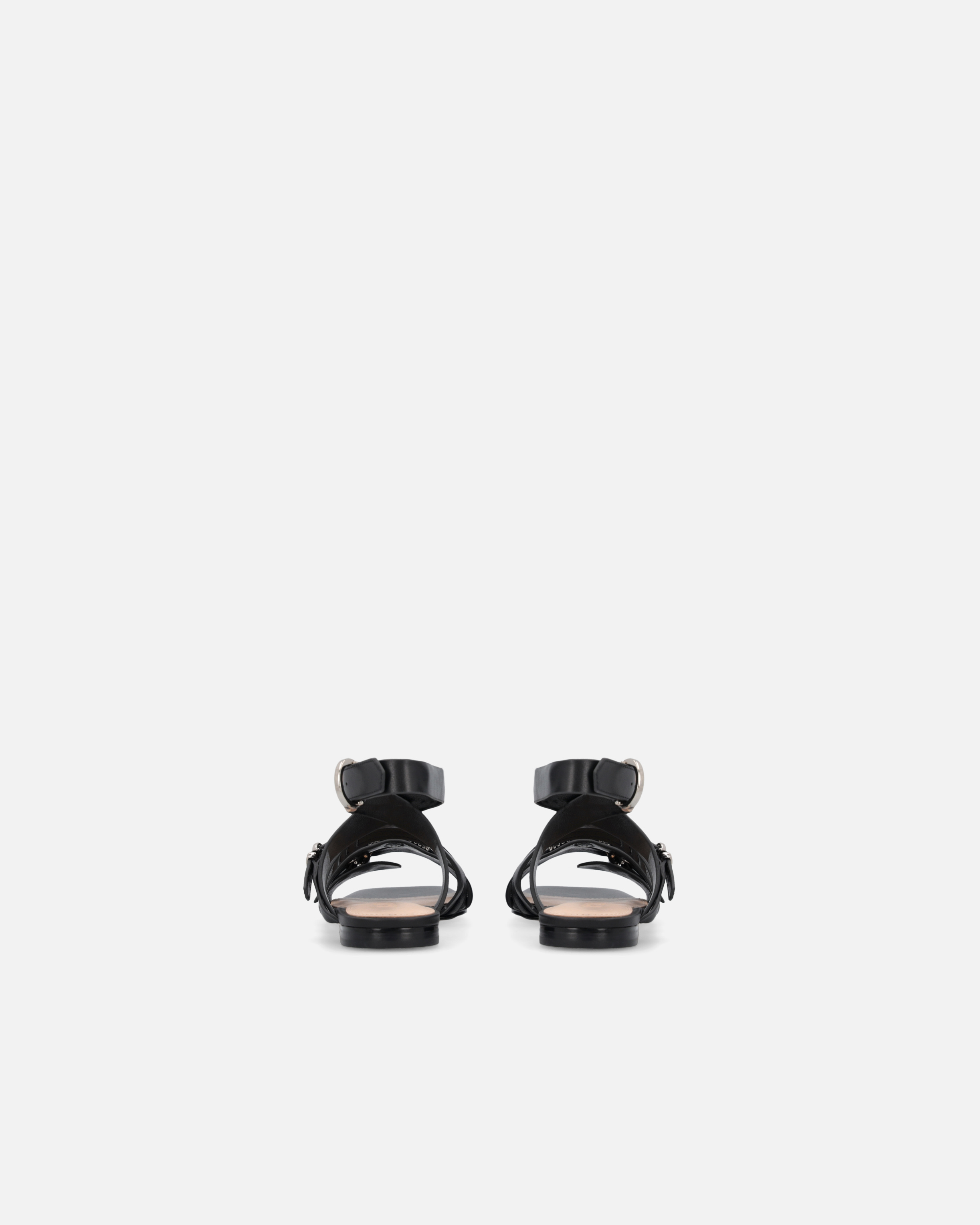 Sandals with woven straps and metal details