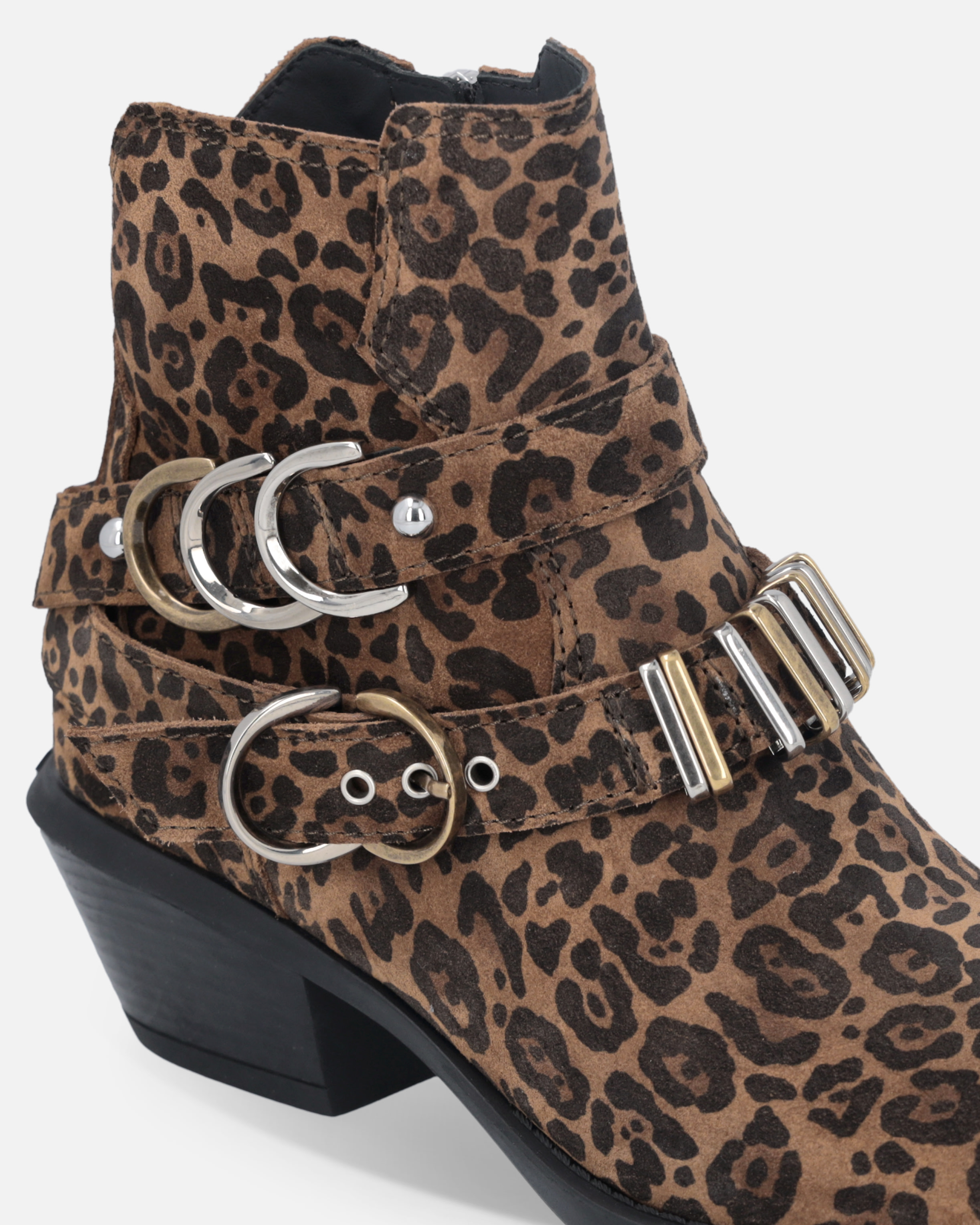 Pinko Cowboy Boots With Studs And Animal Print In Animal Print