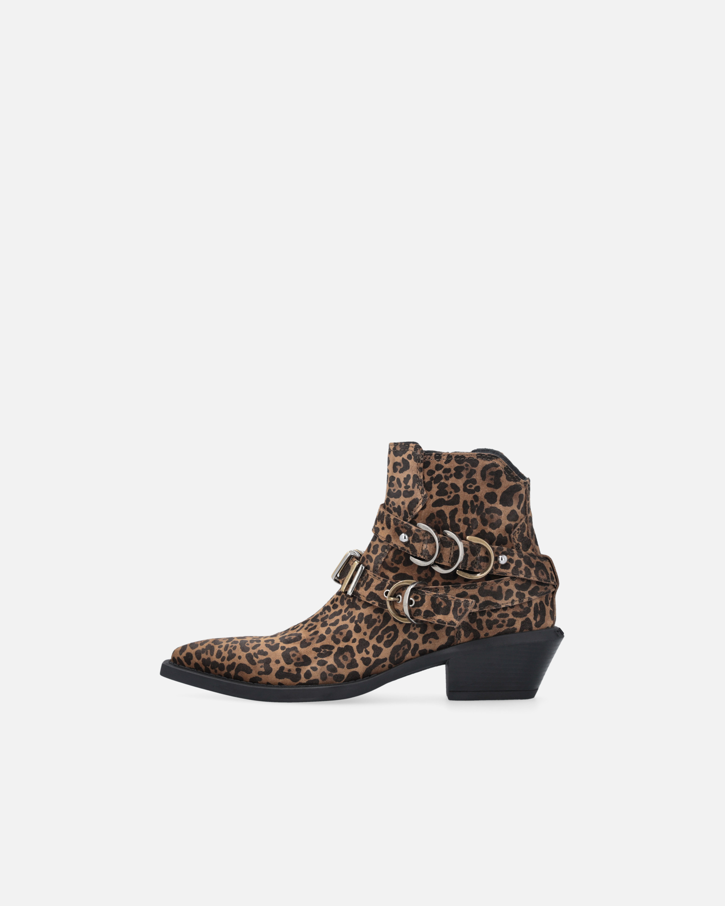 Pinko Cowboy Boots With Studs And Animal Print In Animal Print