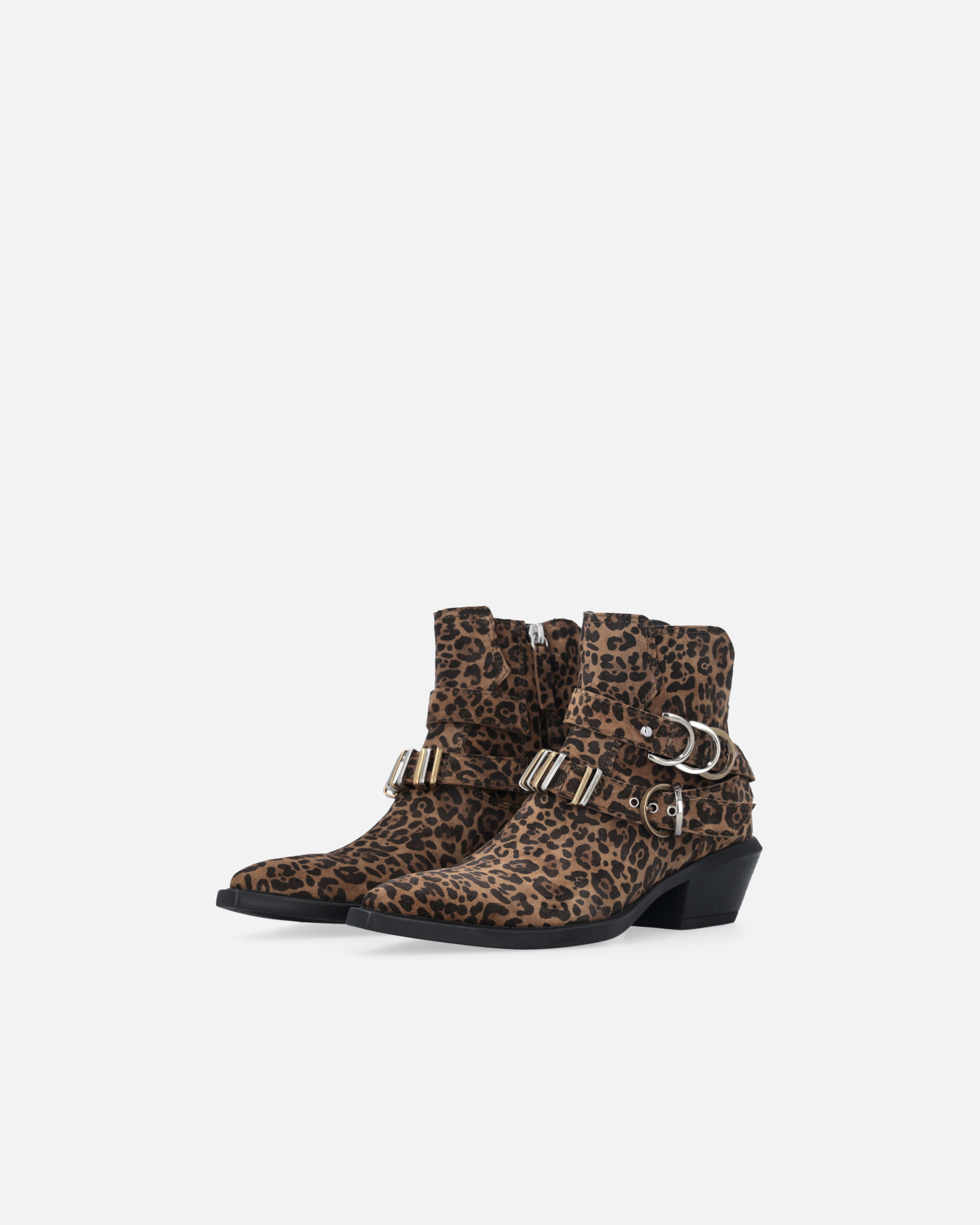 Pinko Cowboy Boots With Studs And Animal Print In Animal Print