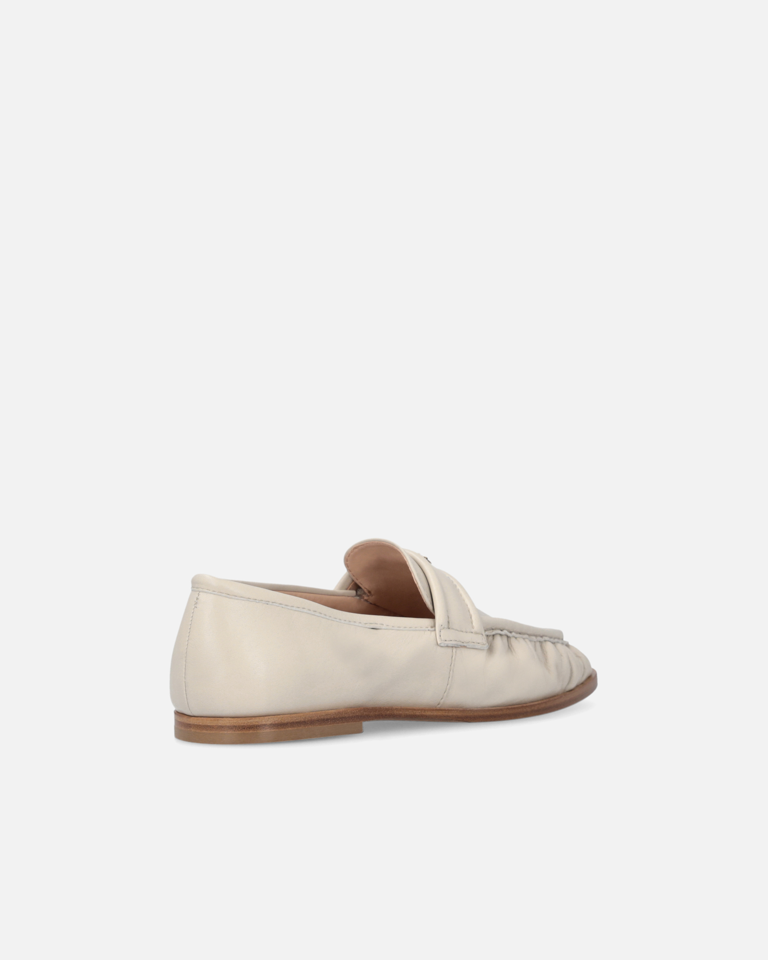 Pinko Nappa Leather Moccasins With Logo In Yoghurt