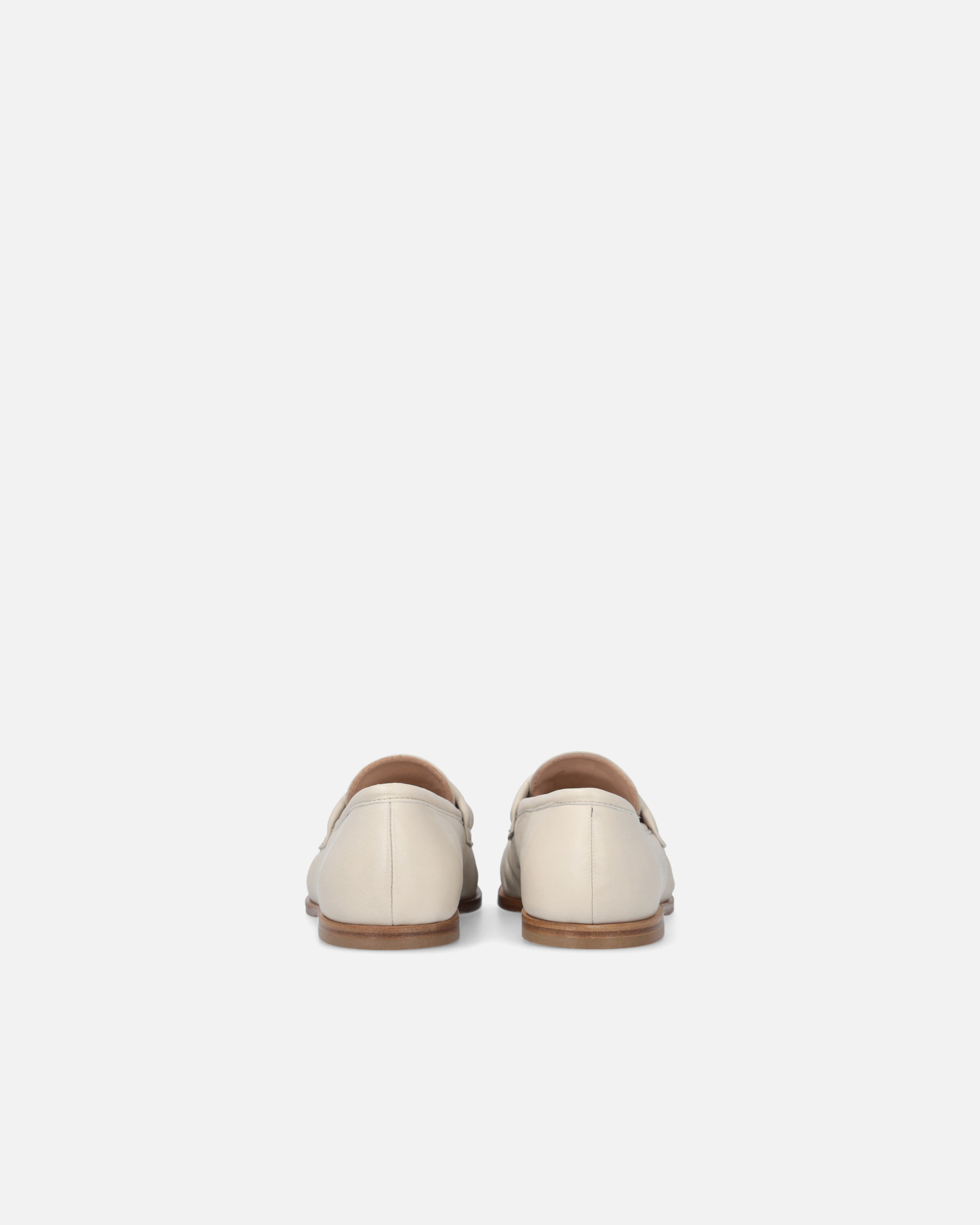 Pinko Nappa Leather Moccasins With Logo In Yoghurt