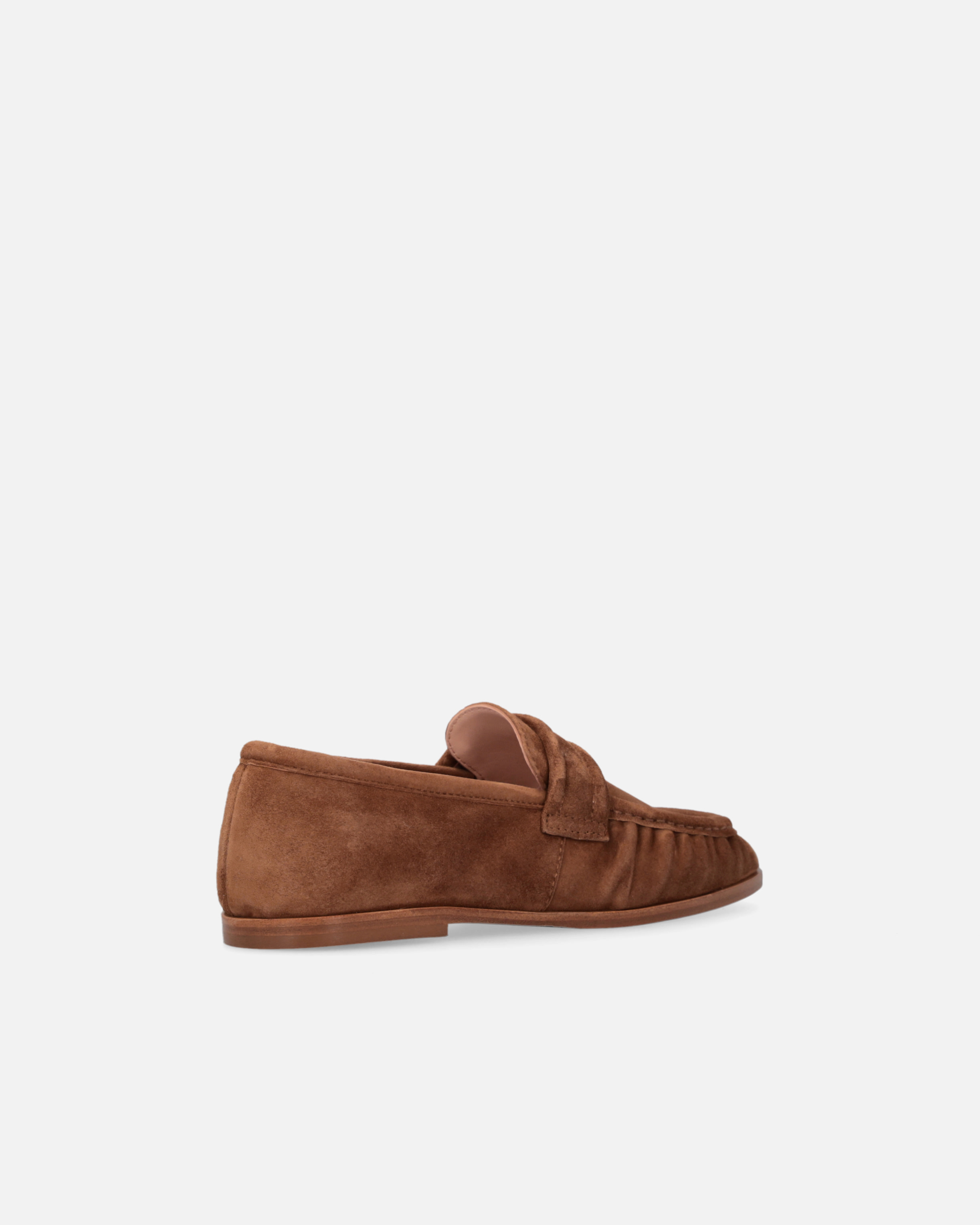 Pinko Soft Suede Moccasins In Laminated Gold