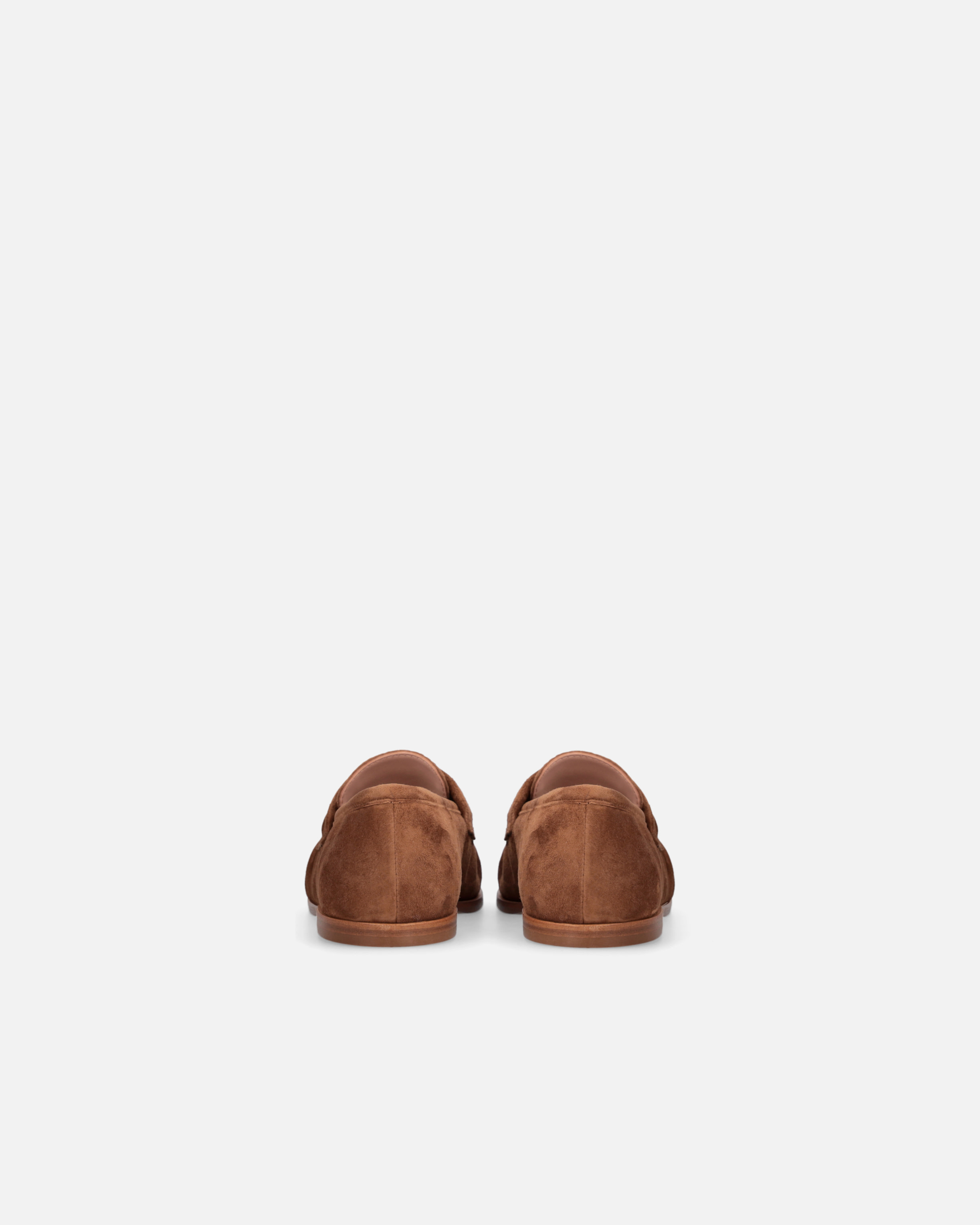 Pinko Soft Suede Moccasins In Laminated Gold