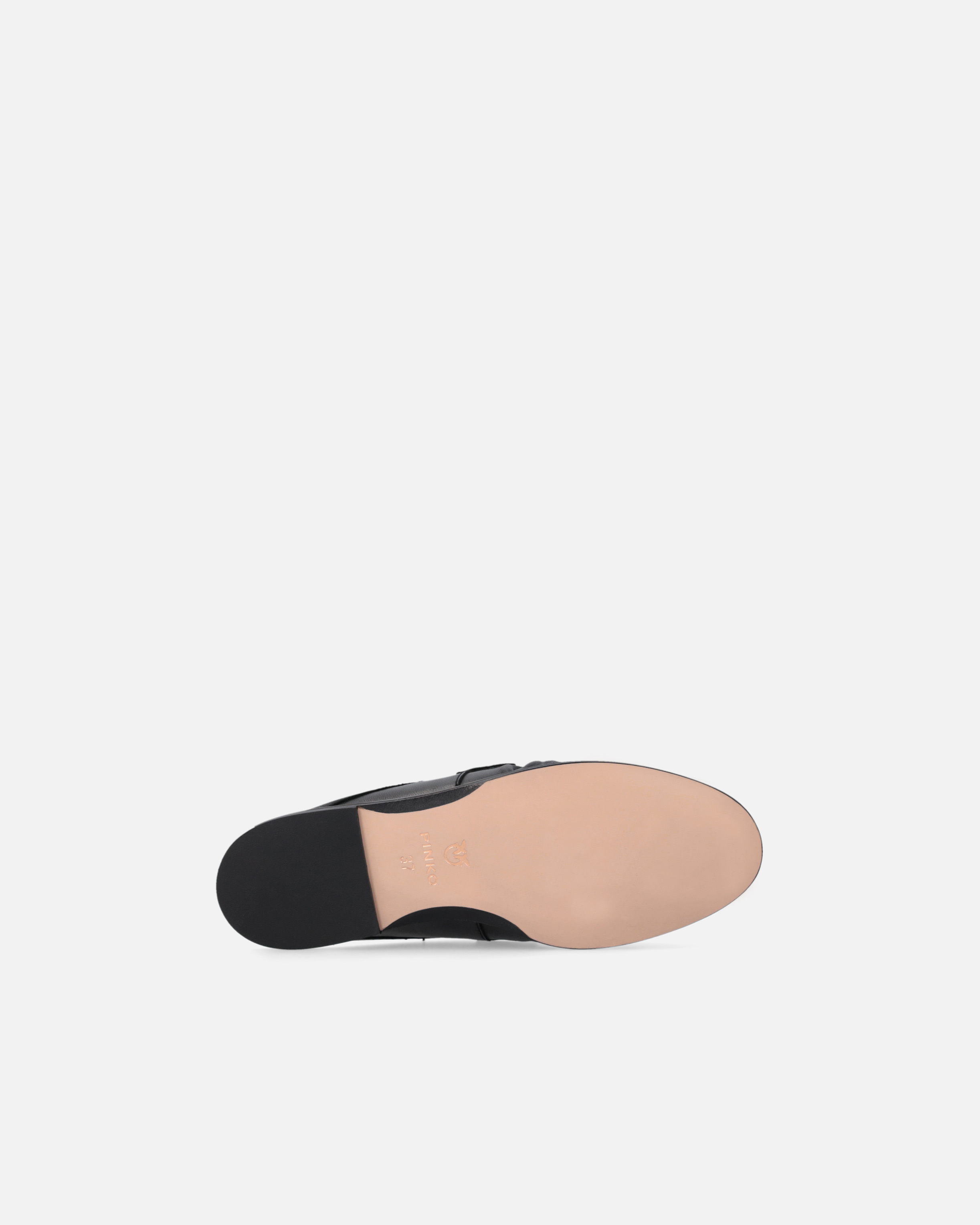 Pinko Naty Nappa Leather Flat Mules In Black