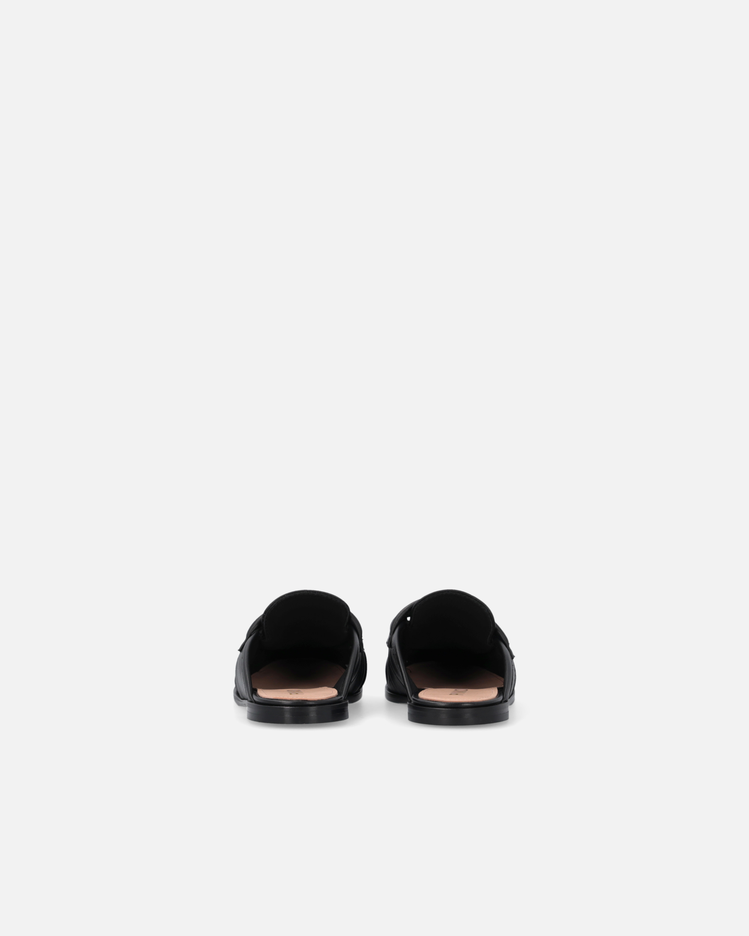 Pinko Naty Nappa Leather Flat Mules In Black