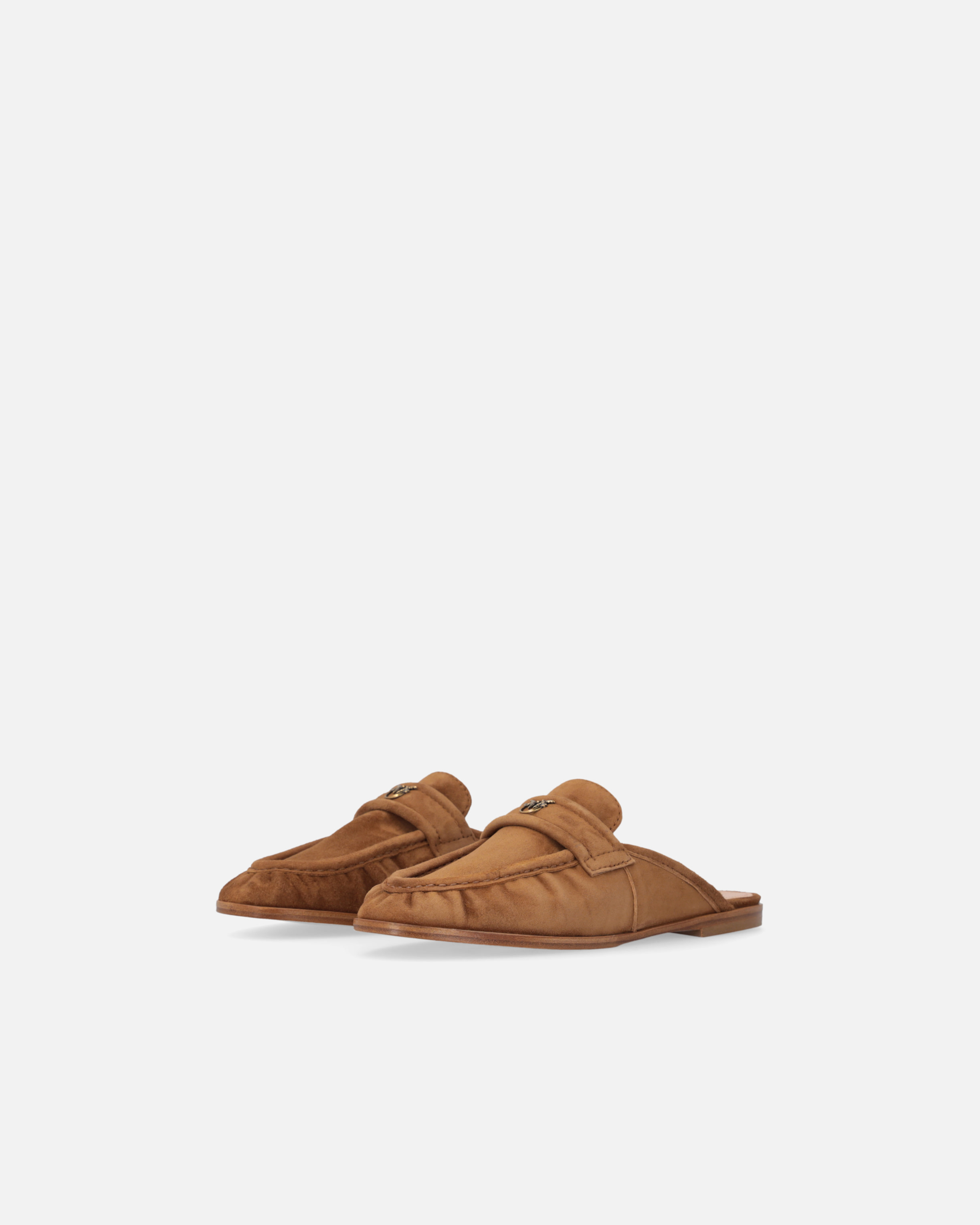 Pinko Suede Flat Heel Sabot Loafers