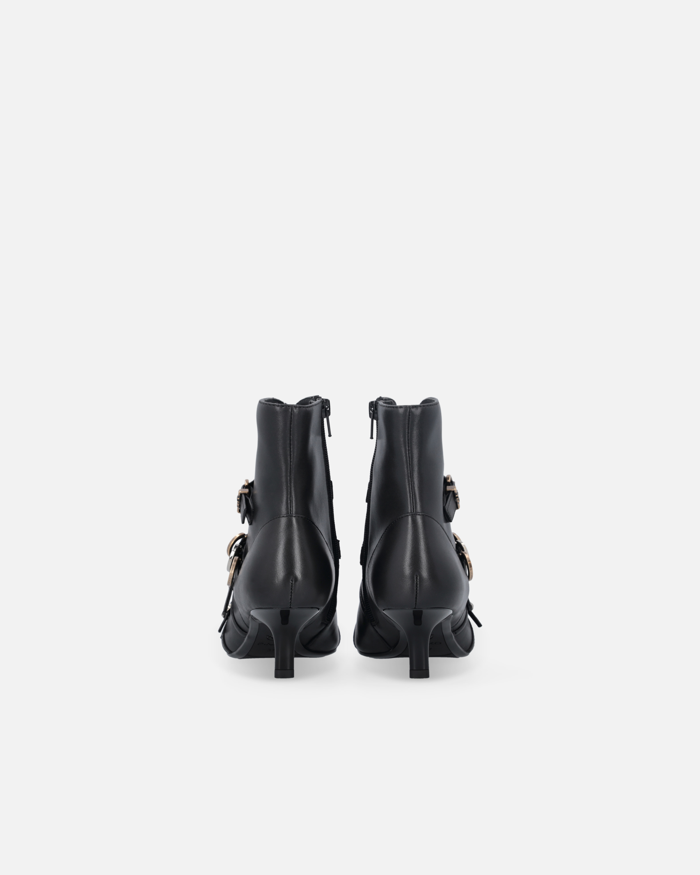 Pinko Booties With Straps And Love Birds Logo In Black