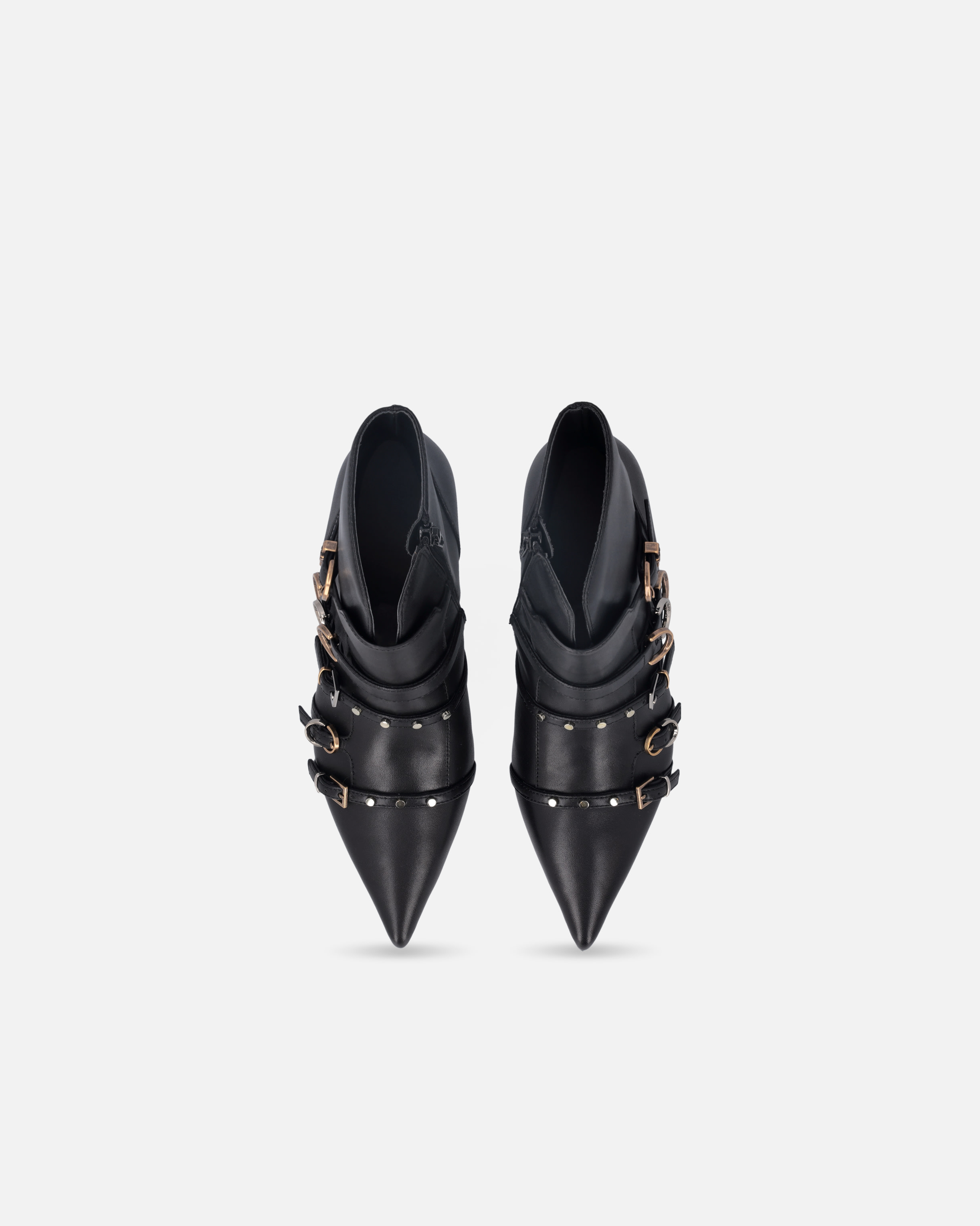 Pinko Booties With Straps And Love Birds Logo In Black