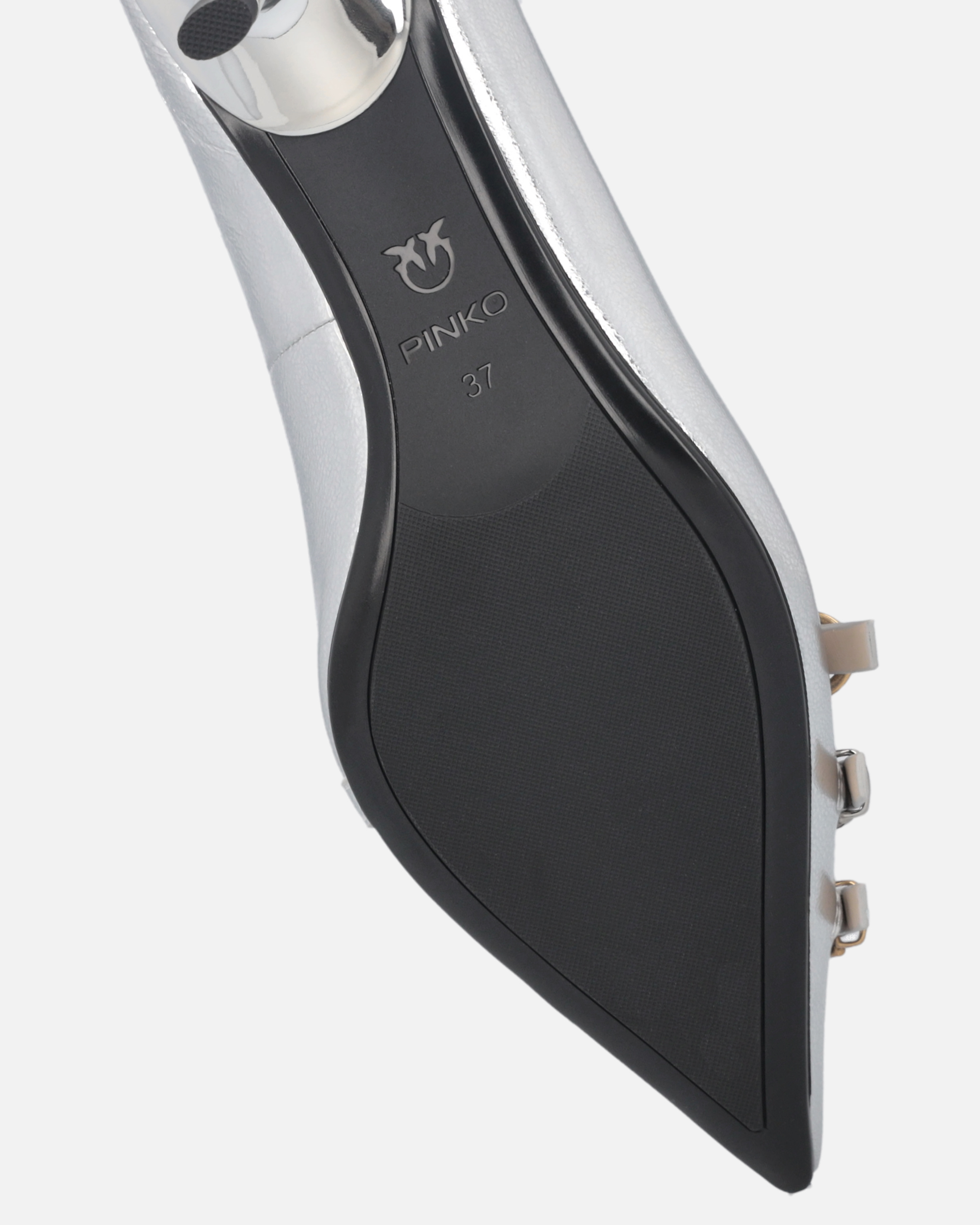 Low laminated nappa leather pumps with straps and studs 6