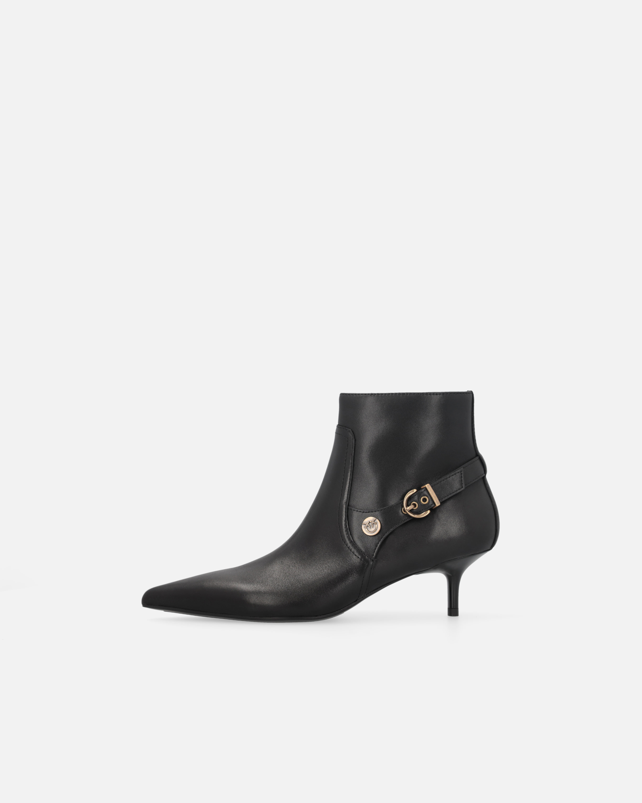 Pinko Booties With Love Birds Logo On The Strap In Black