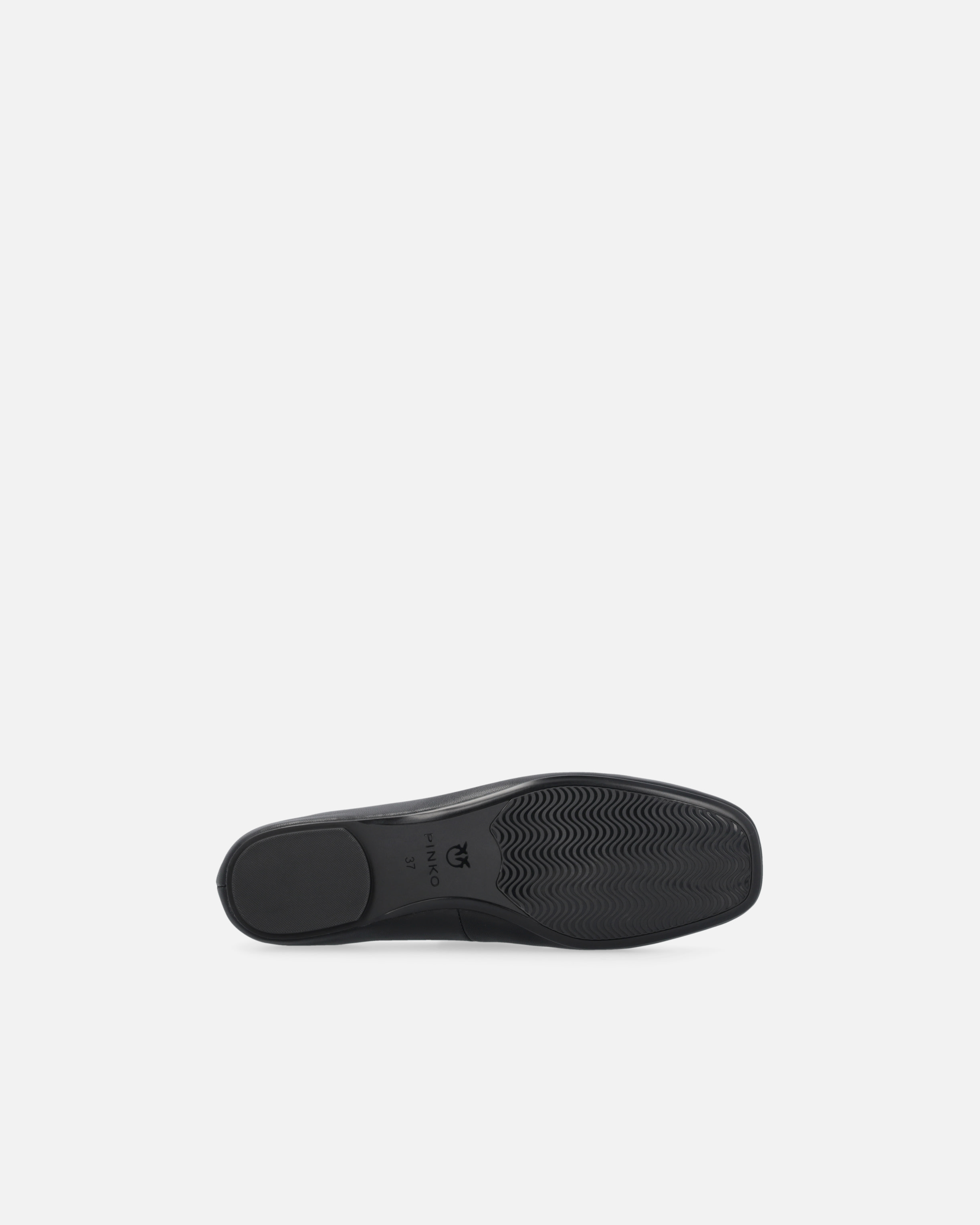 Pinko Flat Nappa Leather Ballet Flats With Love Birds Logo In Black