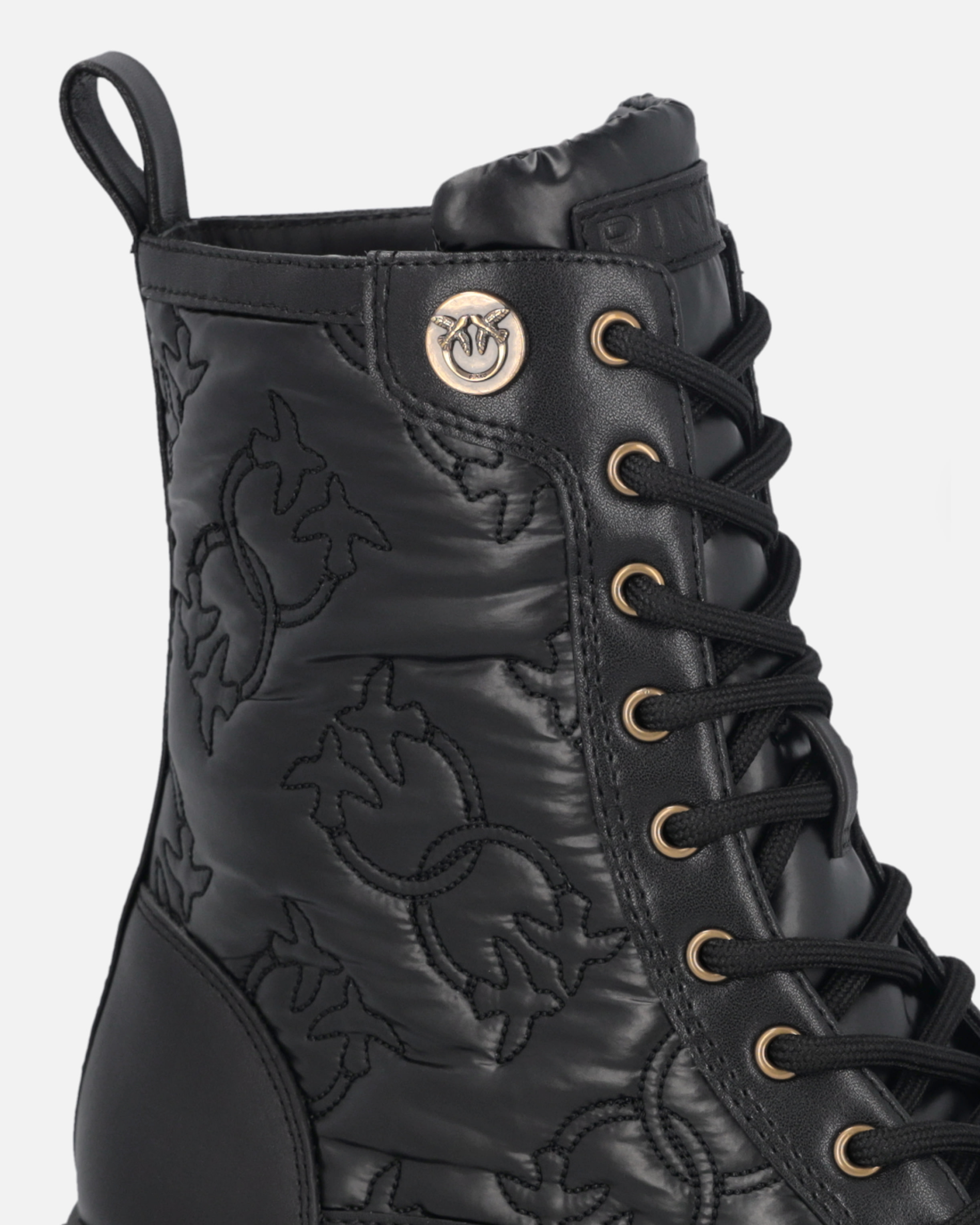 Anfibi in pelle trapuntata con logo Love Birds 3