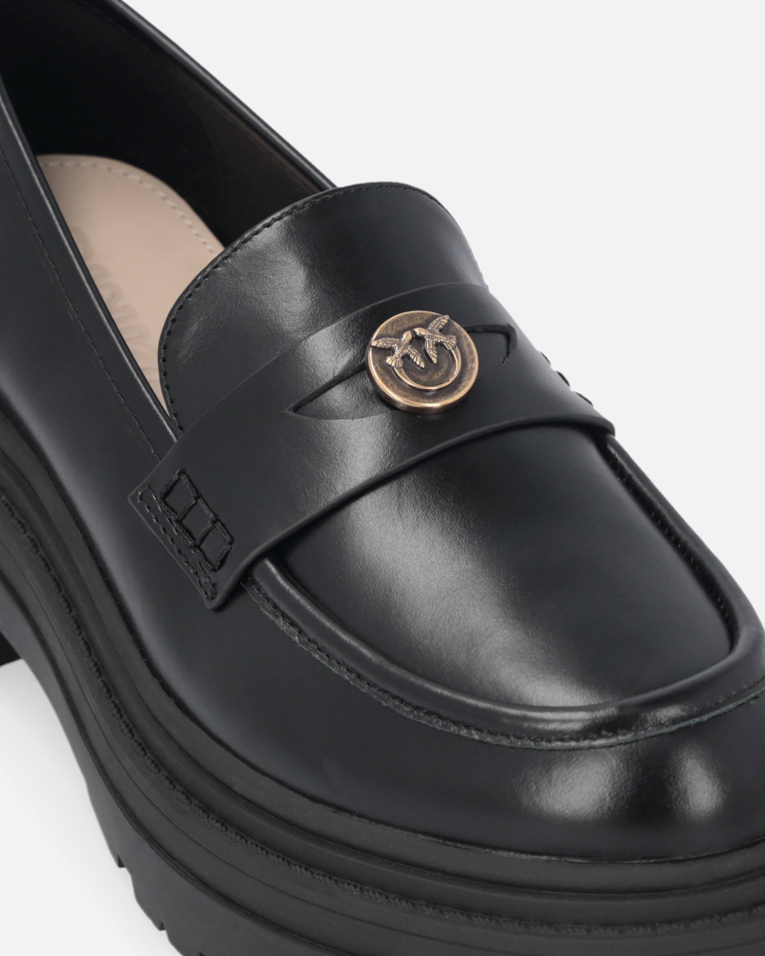 Love Birds 徽标皮革莫卡辛鞋 3