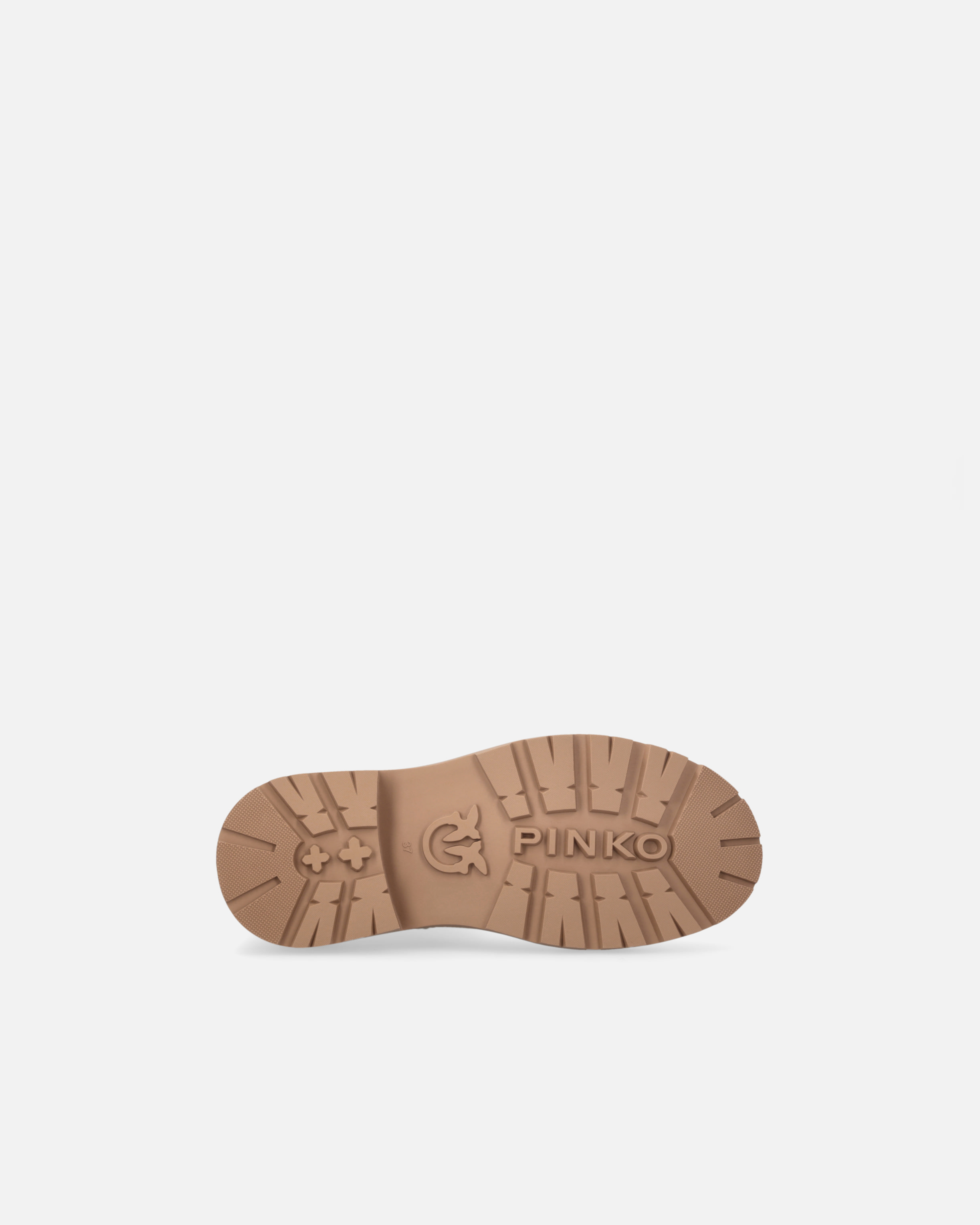 Pinko Leather Booties With Love Birds Logo In Neutral
