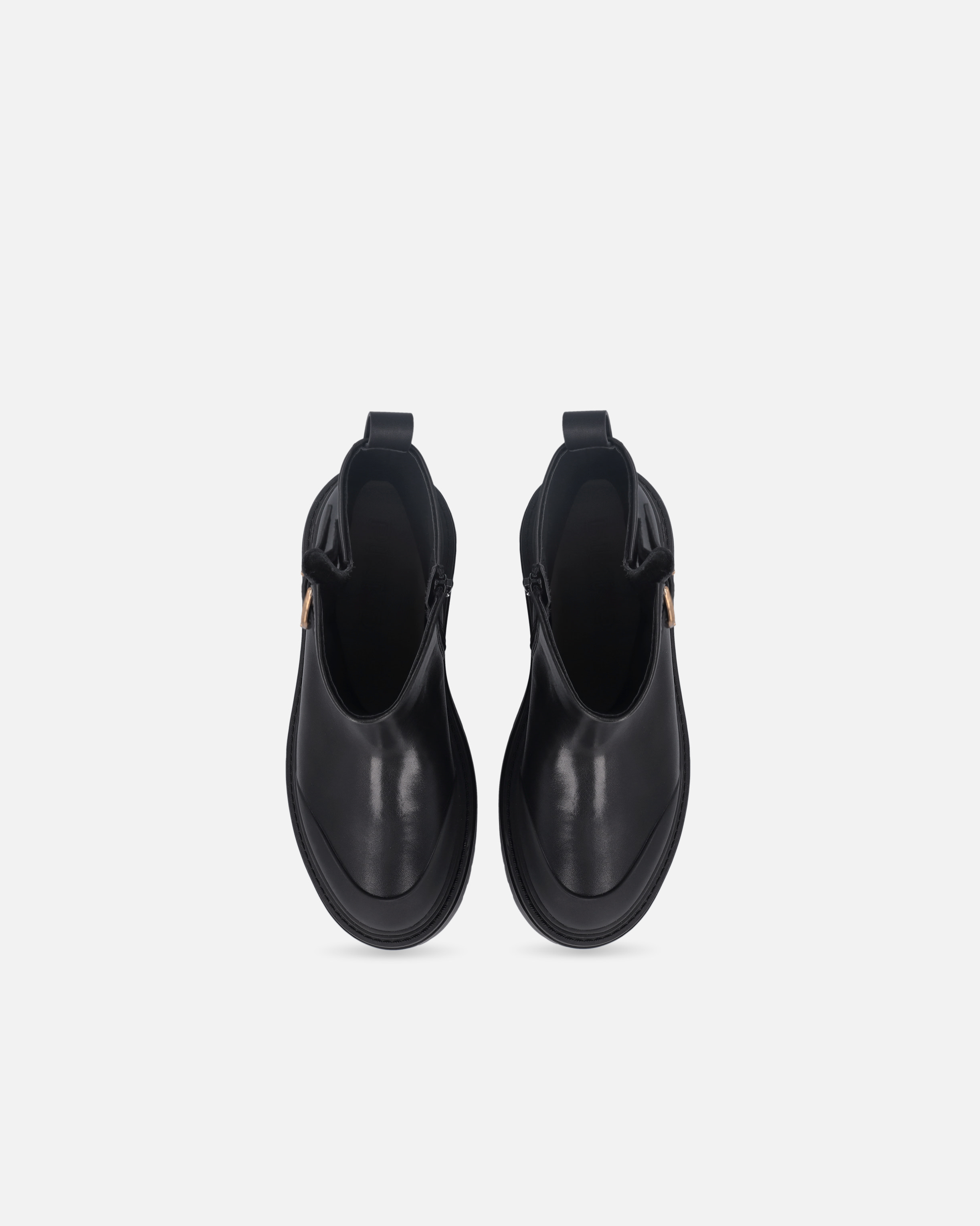 Pinko Leather Booties With Love Birds Logo In Black