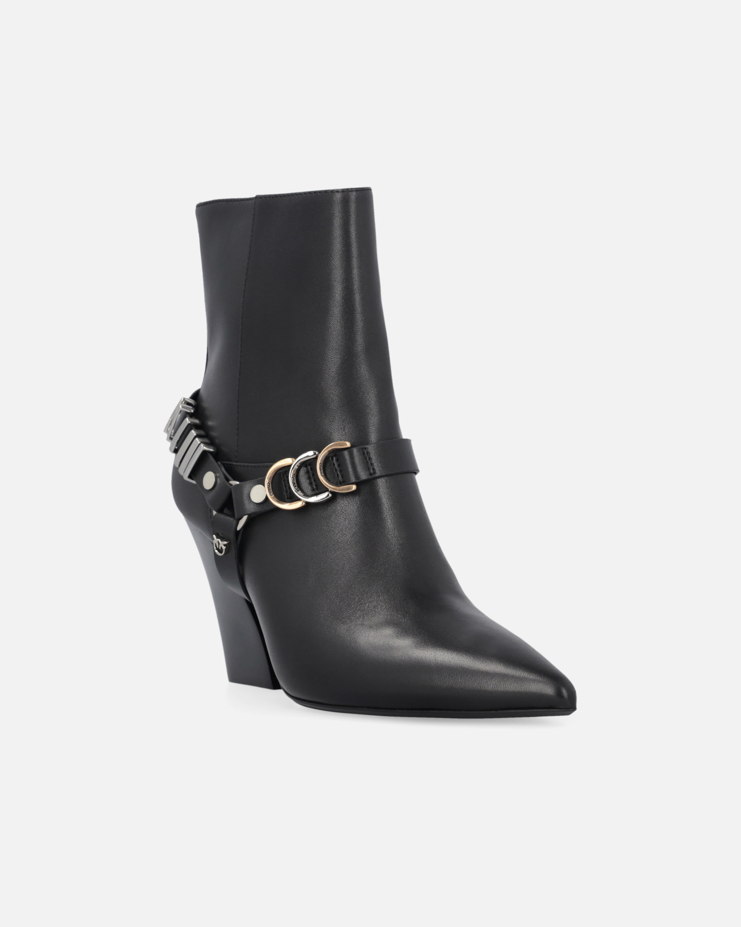 Love Birds 徽标金属嵌花短靴 - 黑色 - large