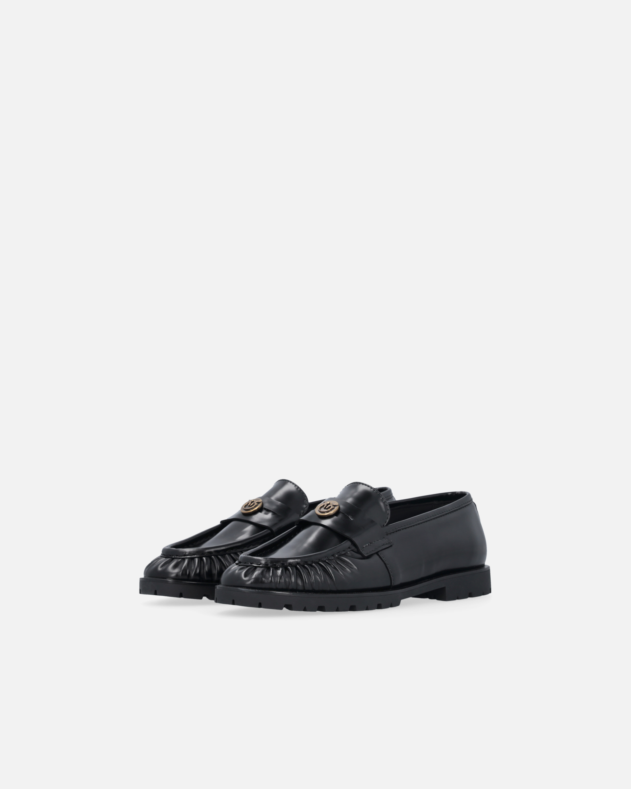 Pinko Moccasins With Love Birds Logo Plaque In Black